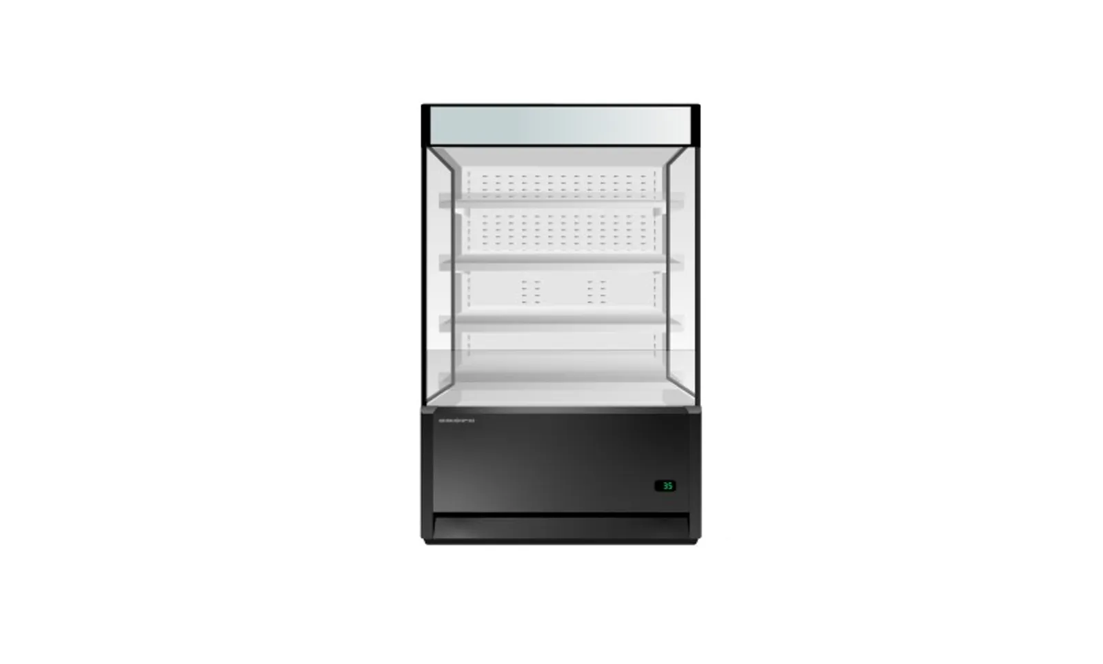 SKOPE OD1100N.LS - Open Deck Fridge with Low Sign - Black & White