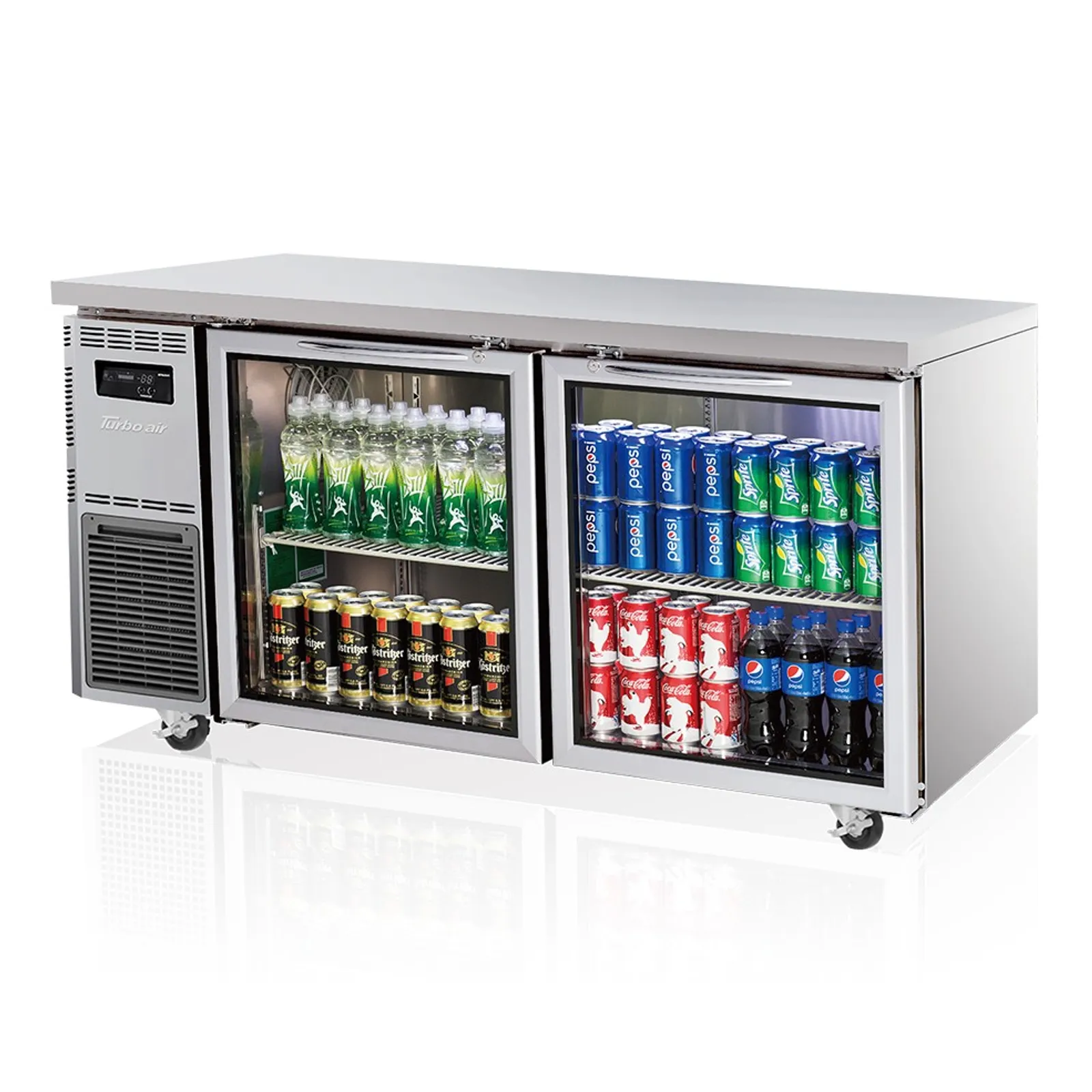 Turbo Air KGR15-2-N - 2 Glass Door Undercounter Fridge