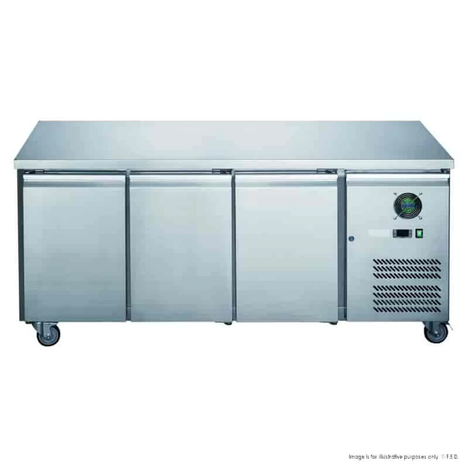 FED-X XUB7C18S3V - 3 Door Bench Fridge