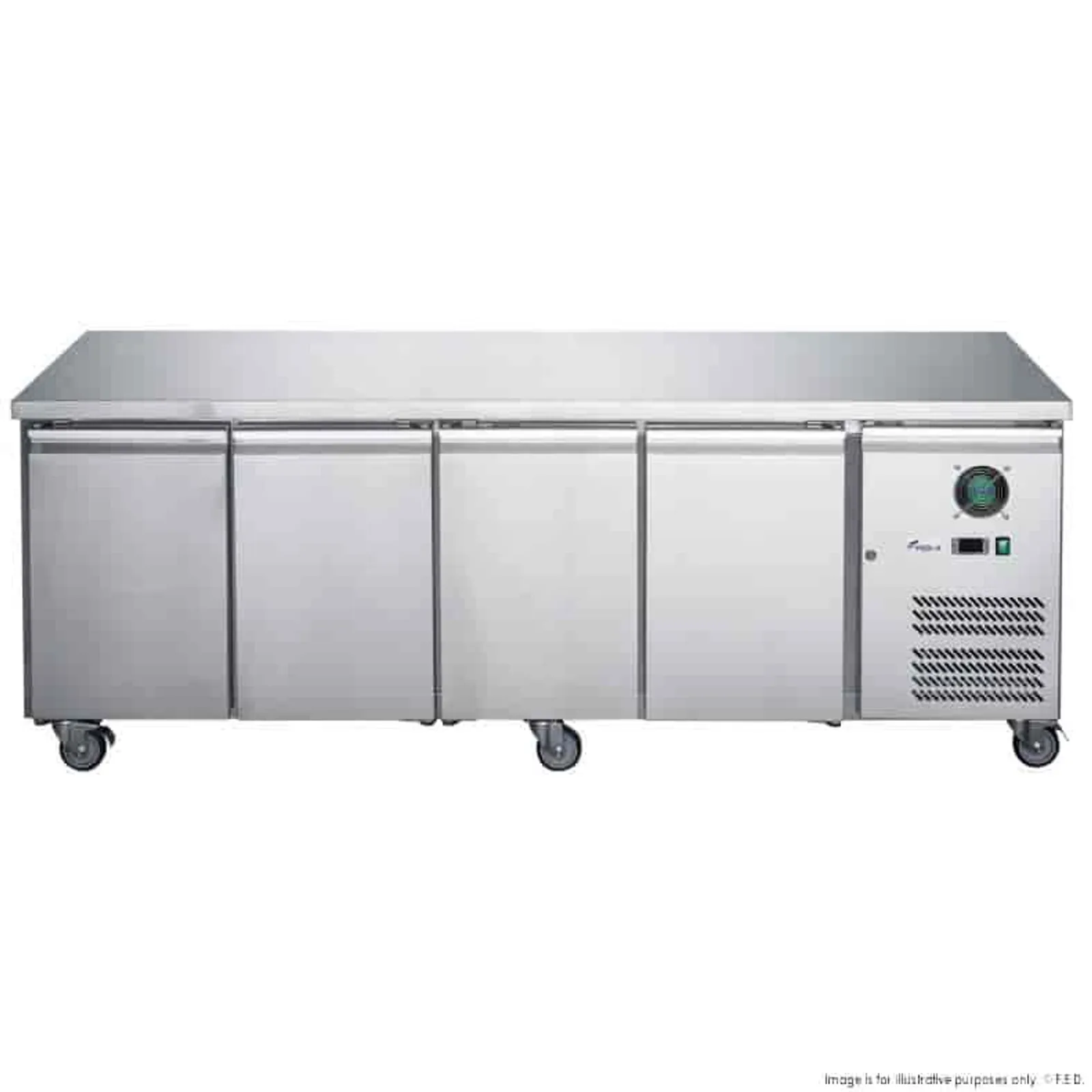 FED-X XUB7C22S4V - 4 Door Bench Fridge