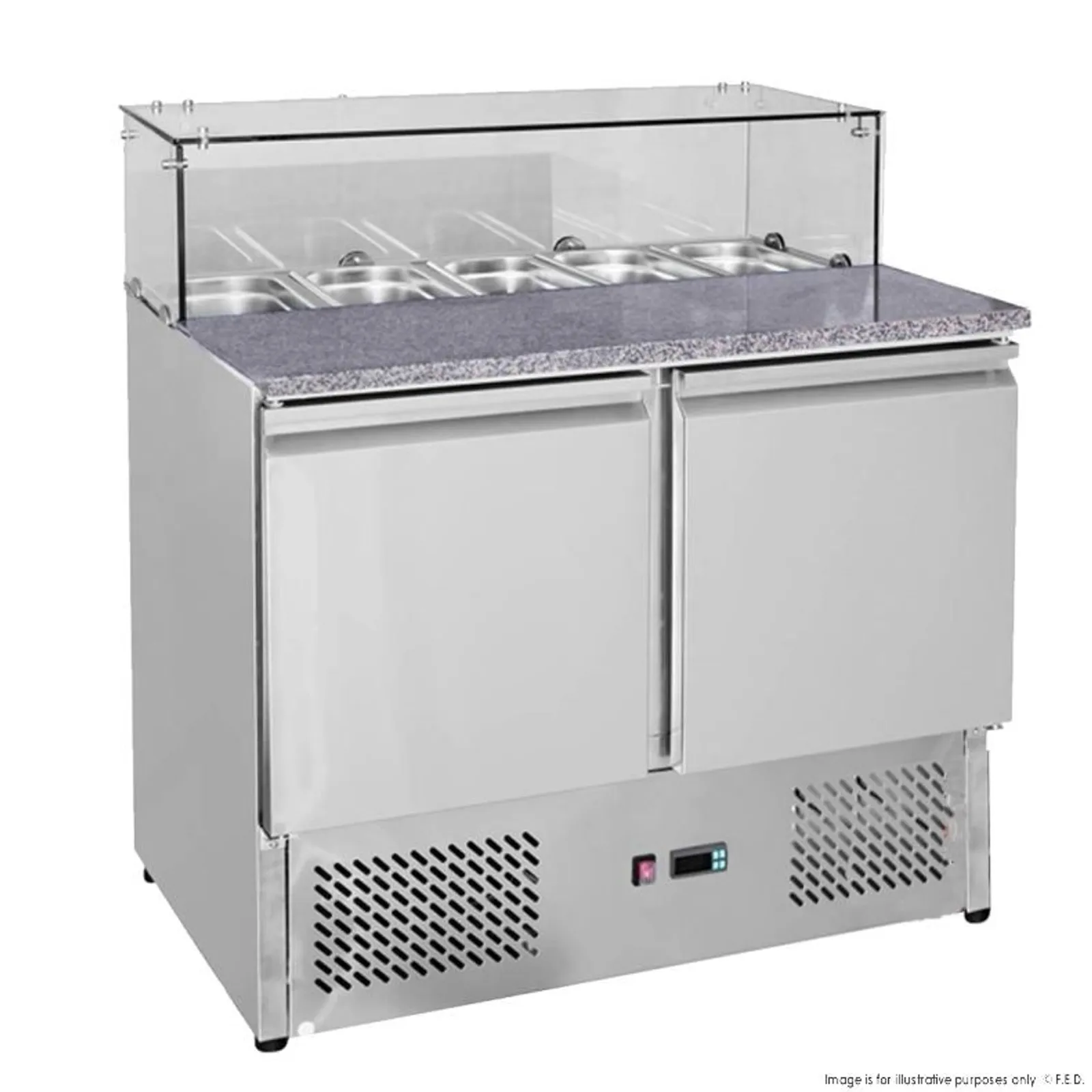 Thermaster GNS900E - 2 Door Salad Marble Prep Top