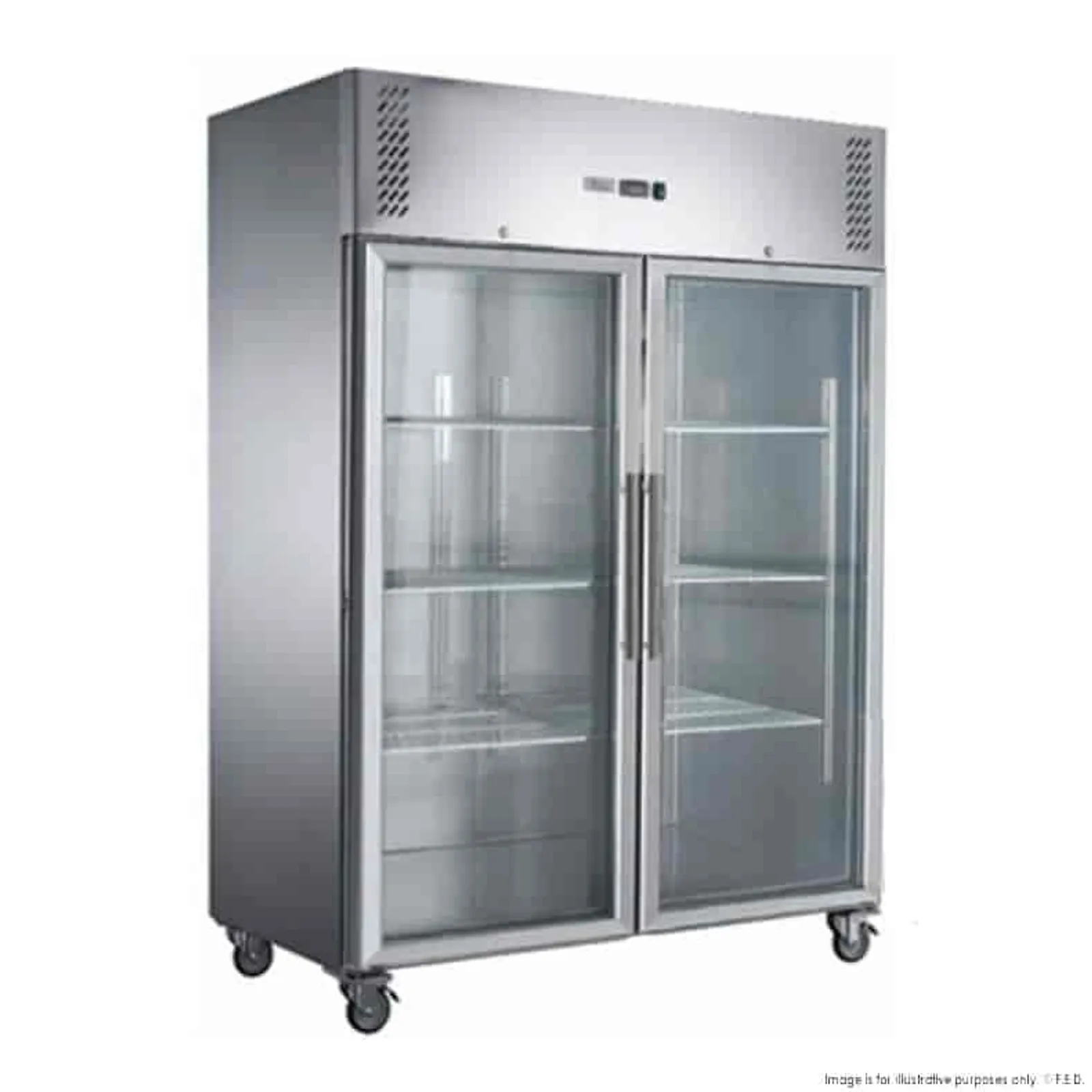 FED-X XURF1200G2V - 2 Full Glass Door Upright Freezer