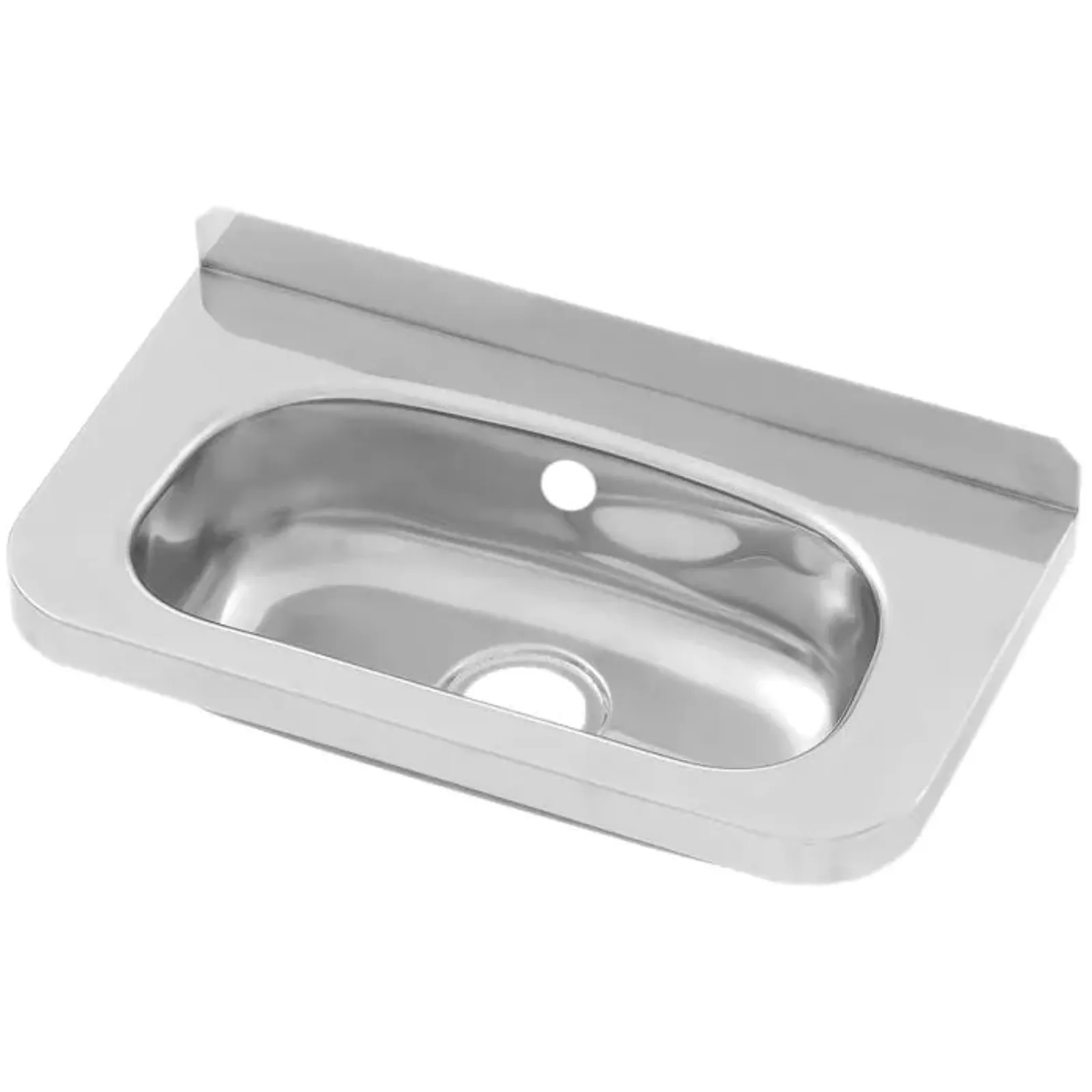 3Monkeez HBC-OF - Compact Stainless Steel Hand Basin No tap holes, Inc Overflow Hole