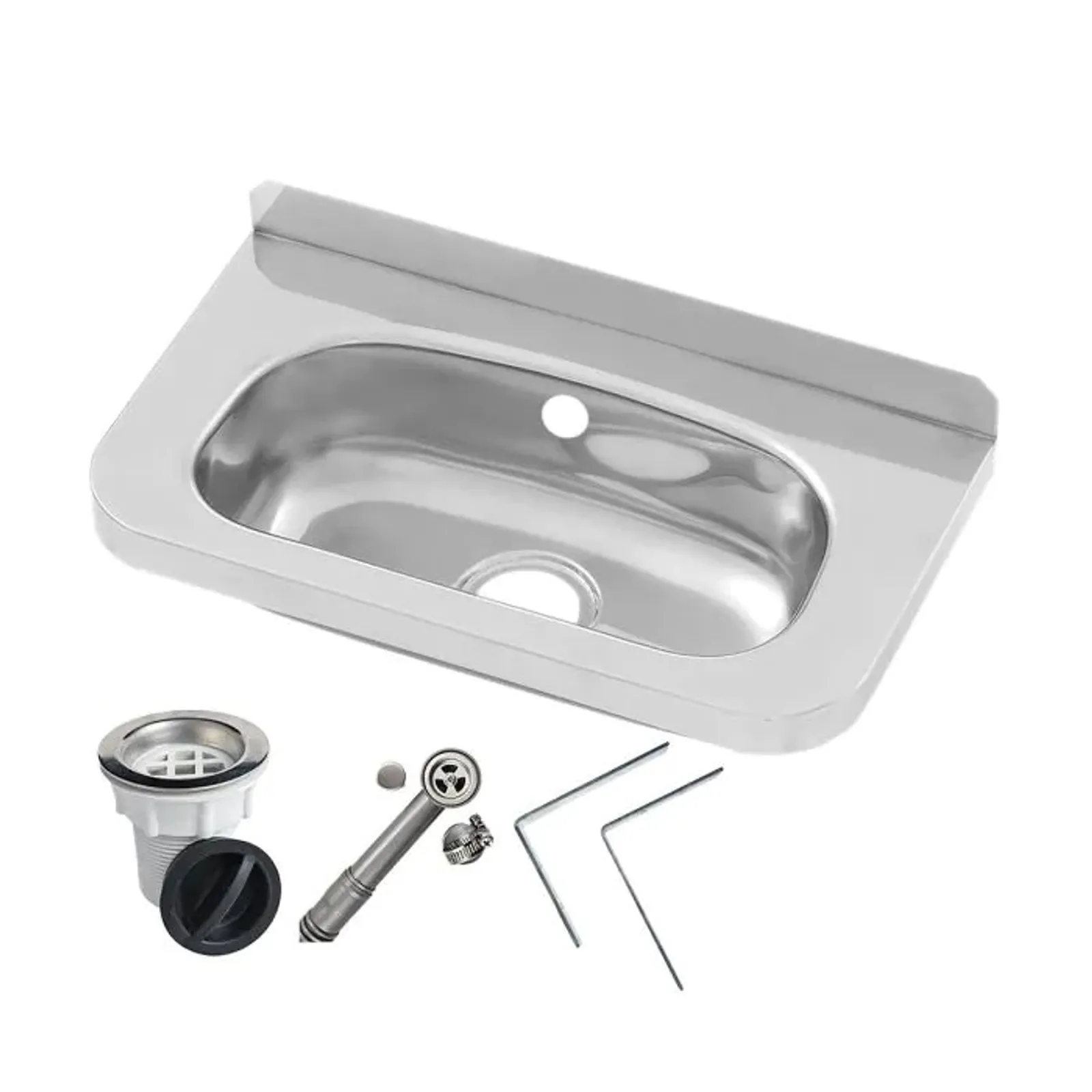 3Monkeez AB-HBC-OF - Compact Stainless Steel Hand Basin