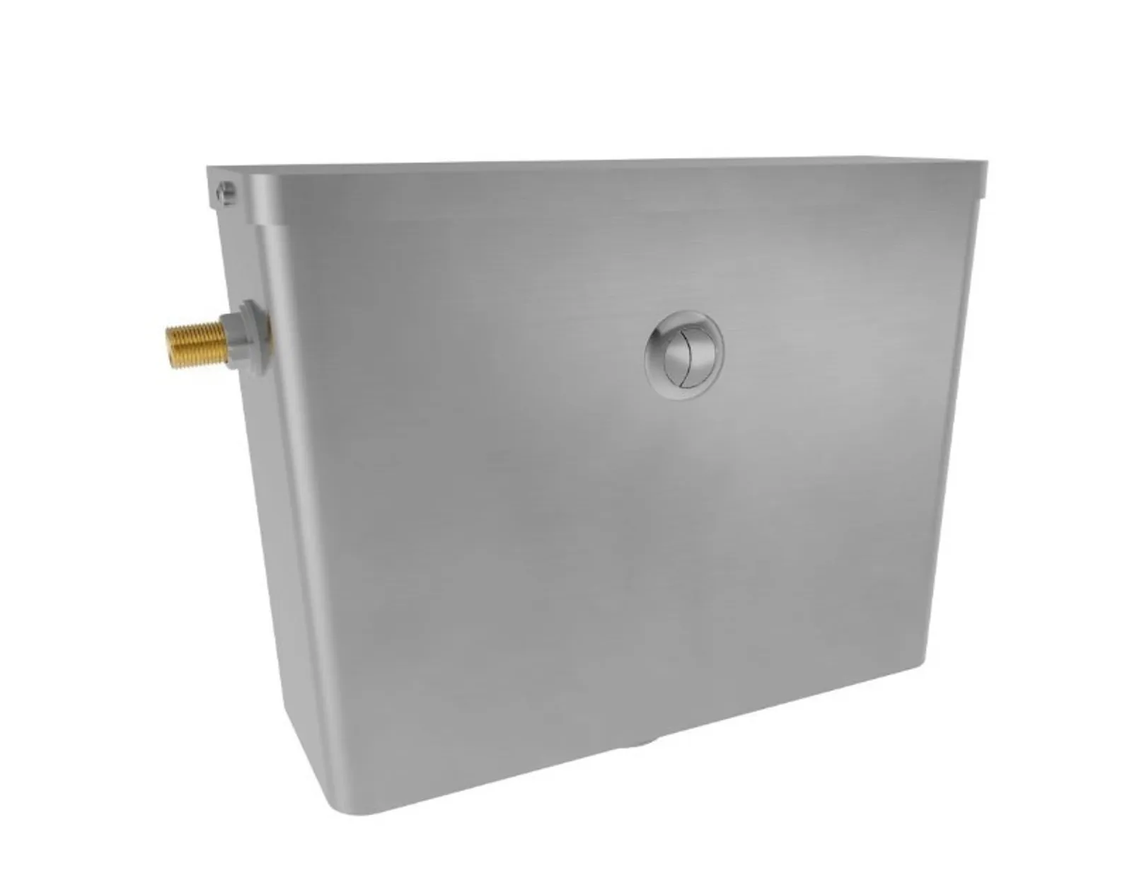 3Monkeez AB-CIS-FP-SE-L - Stainless Steel Dual Flush Front Press Cistern with Left Side Entry