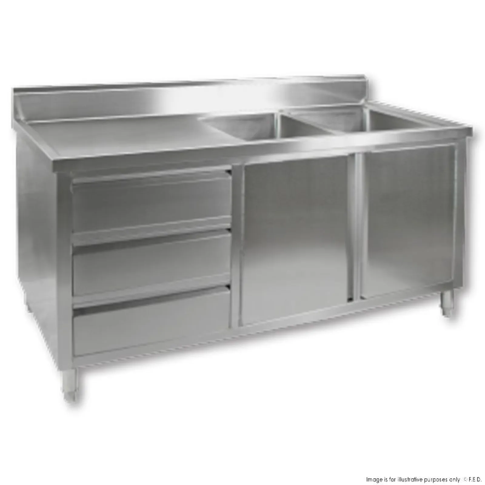Modular Systems DSC-1800R-H - DSC-1800R-H KITCHEN TIDY CABINET WITH DOUBLE RIGHT SINKS