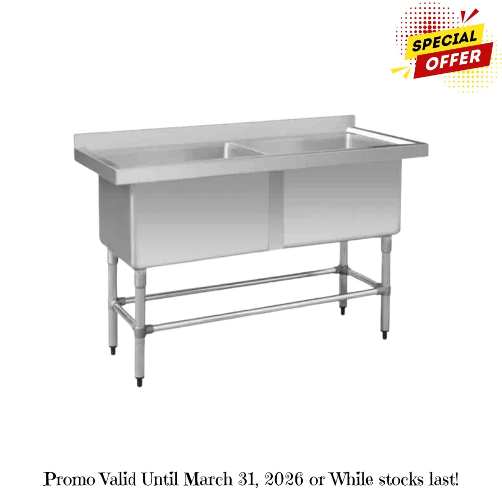 Modular Systems 1410-6-DSB - Stainless Steel Double Deep Pot Sink