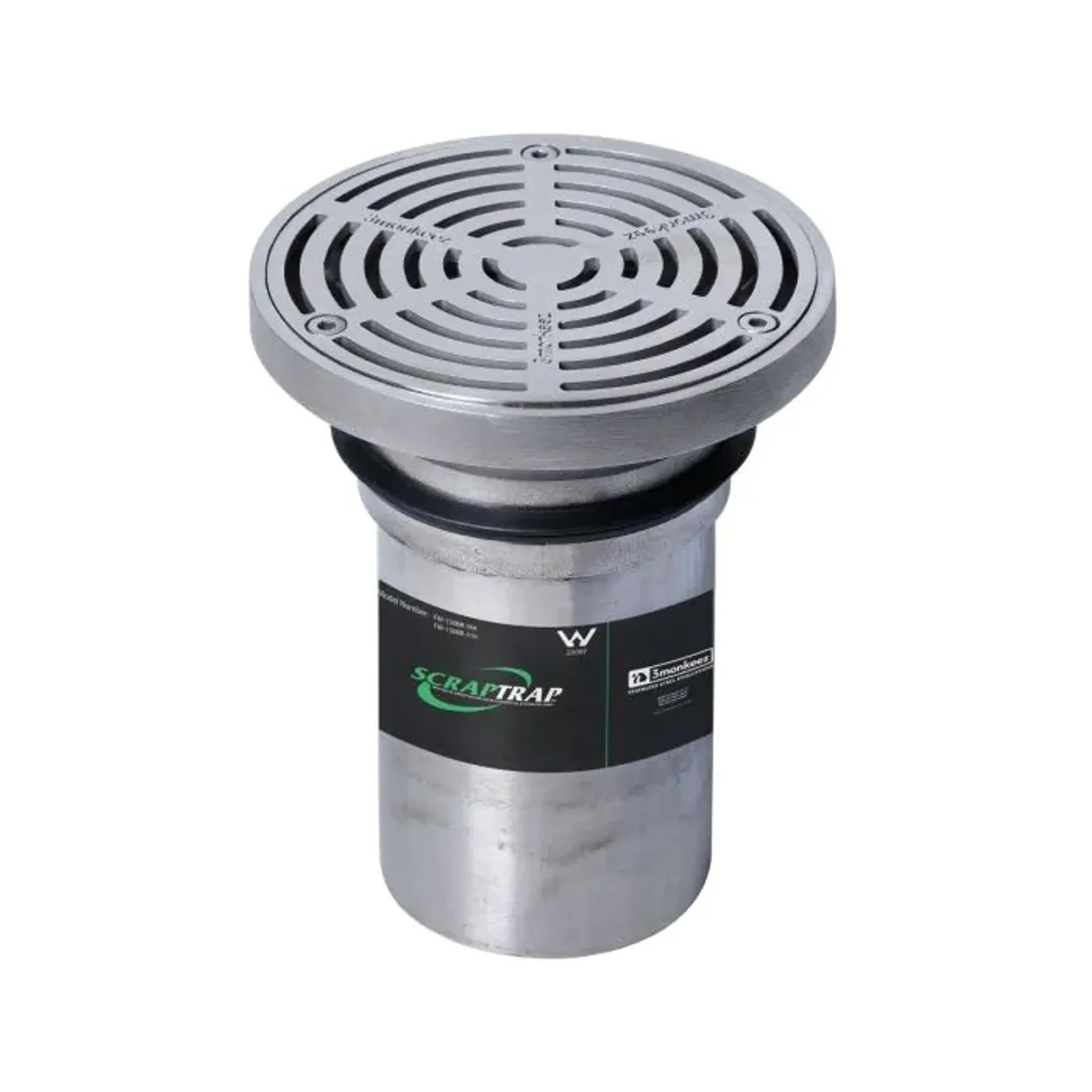 Scraptrap FW-150BR-316 - 150mm Round Floor Waste Arrestor (Heel Proof)
