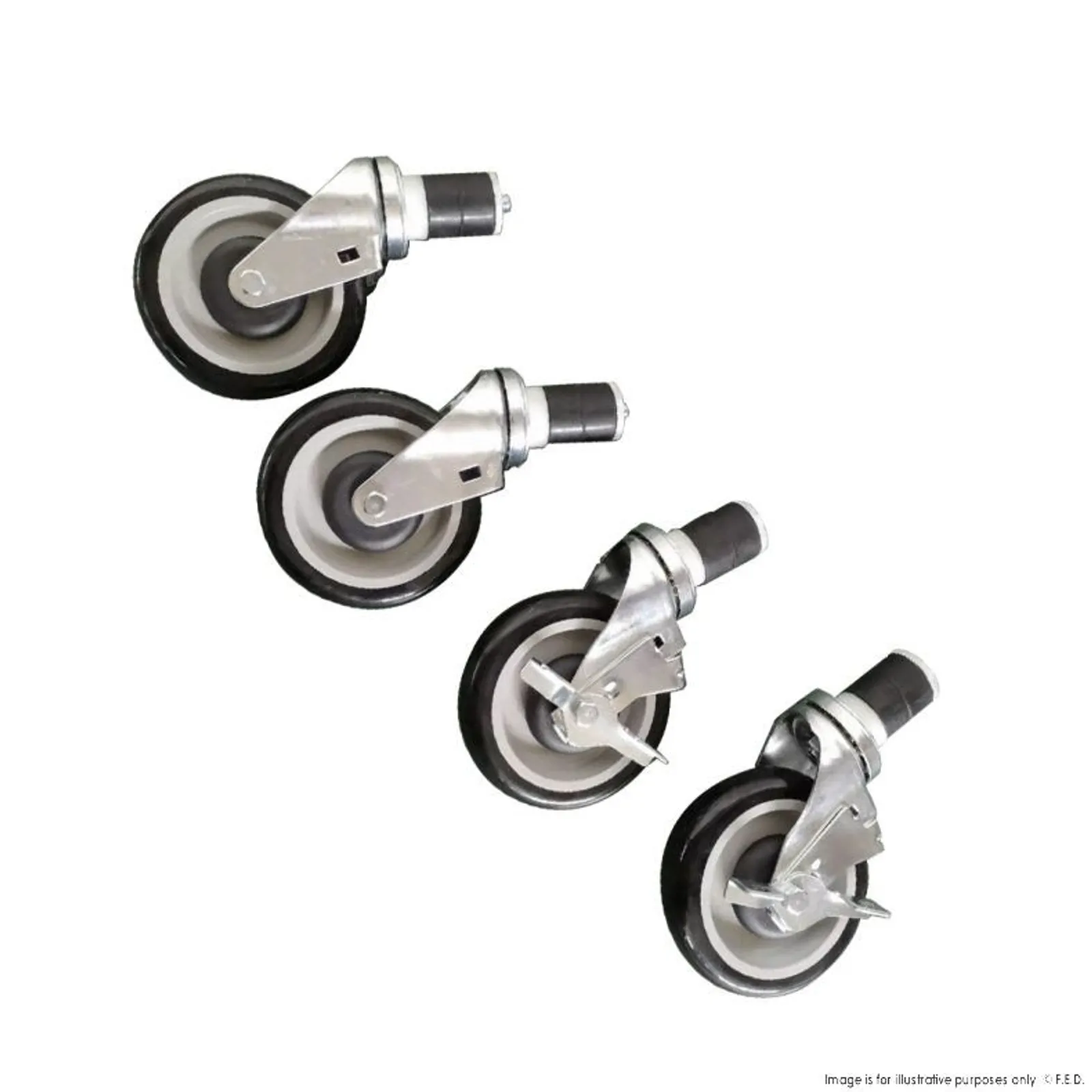 Modular Systems CASTOR-D41 - Castor Set for Economic Stainless Steel Benches