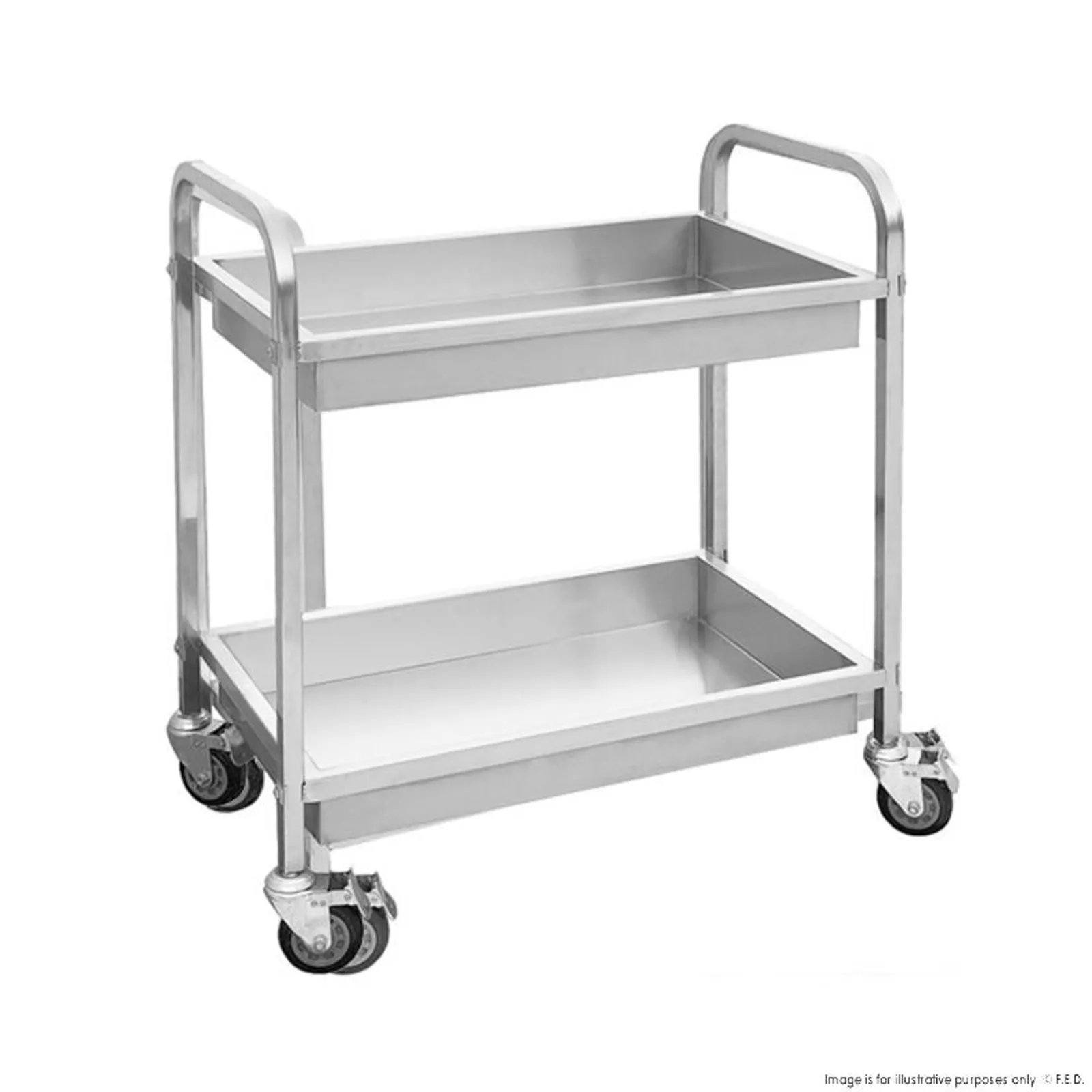 Modular Systems YC-102D - Stainless Steel Trolley with 2 Shelves