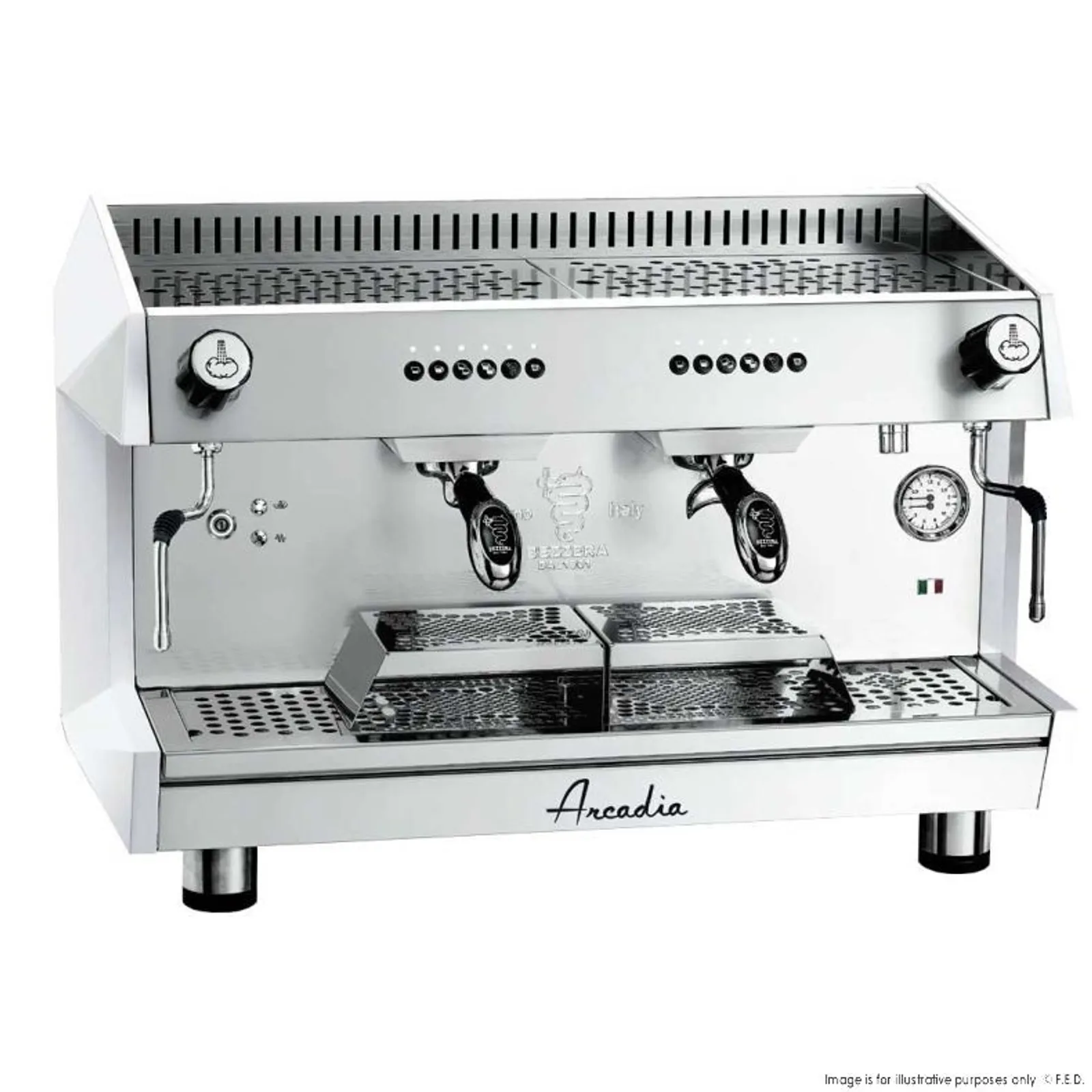 Bezzera ARCADIA-G2 - Professional Espresso Coffee Machine SS Polish White 2 Group