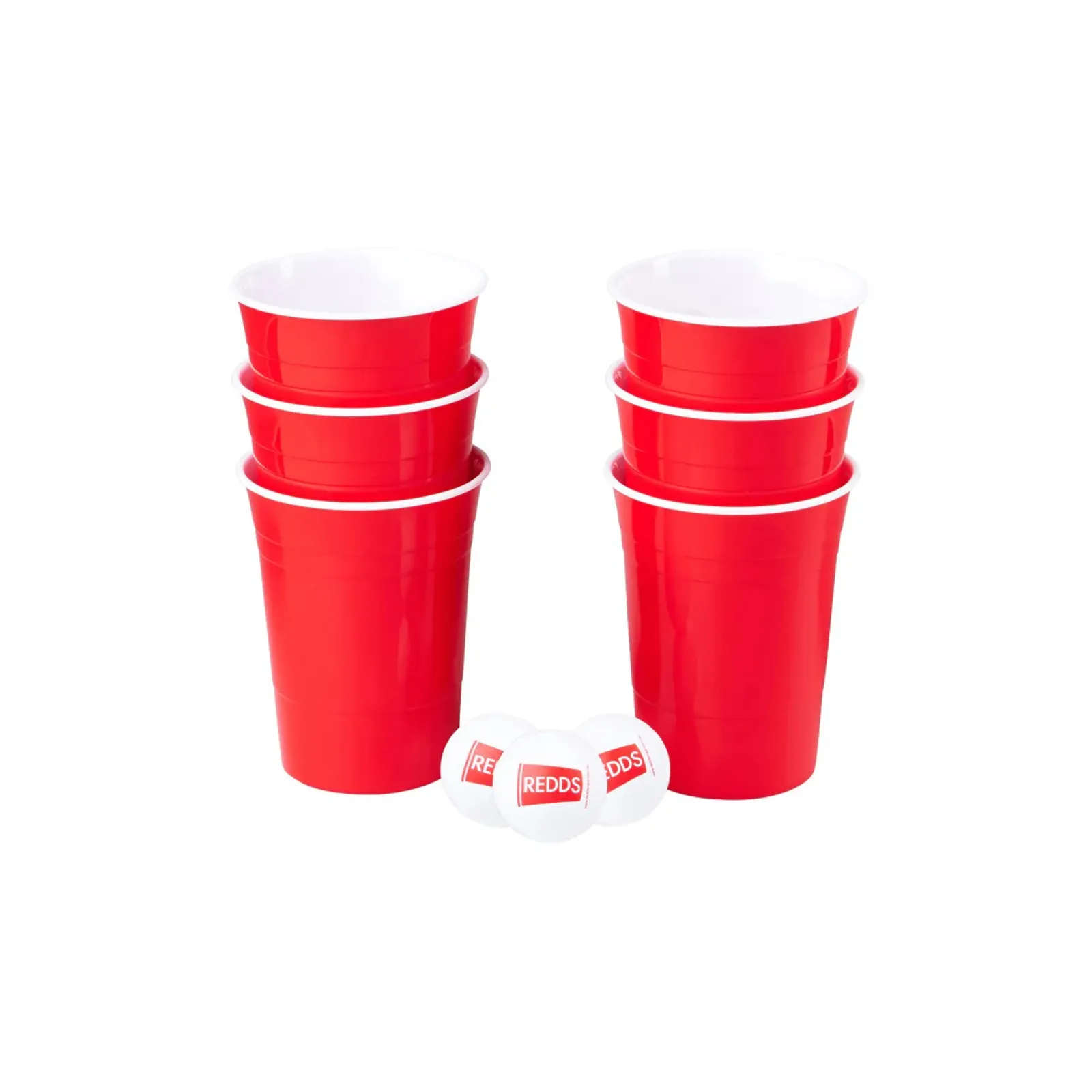 Redds Reusable Cup Pong Pack With 3 Ping Pong Balls 425ml (Pack of 6)