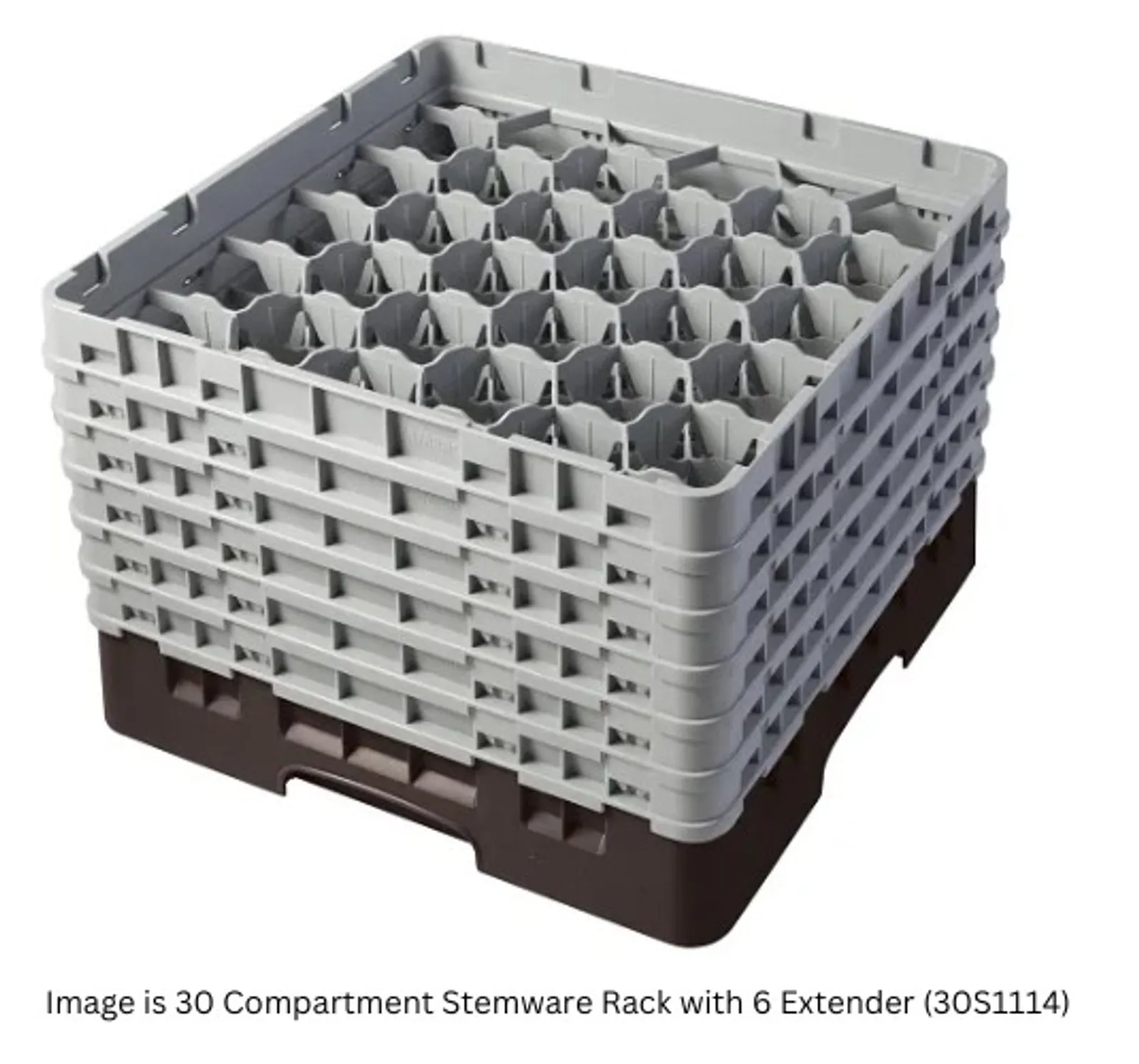 Cambro 36S1114 - Stemware Rack with 6 Extender, 36 Compartments