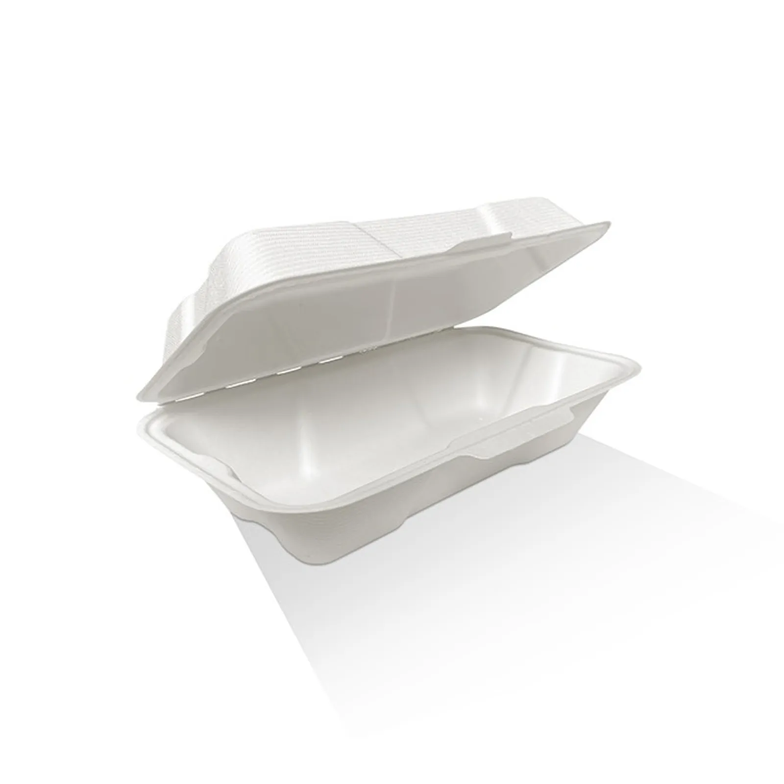 PAC Trading A-SH58 - Clamshell Sugarcane 8.5″ x 5″ x 3″ 400pc/ctn