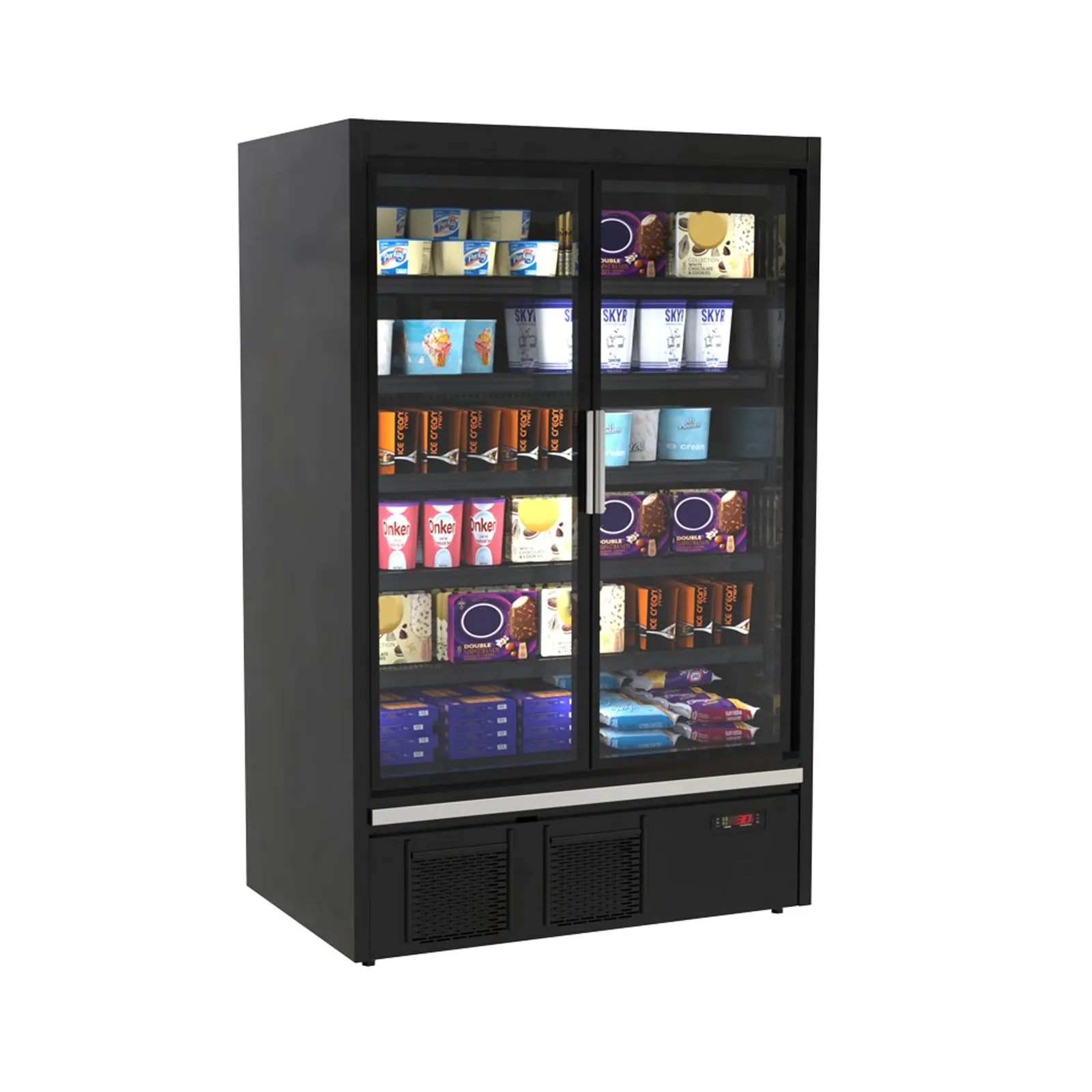 Hussmann H2TLDS-14 - Multideck 2 Glass Door Display Freezer 479L