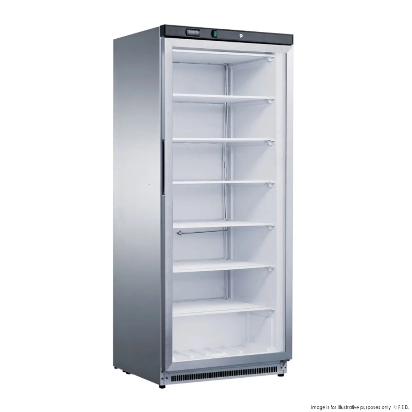 Fed-X XF600SG - Stainless Steel Upright Static Display Freezer
