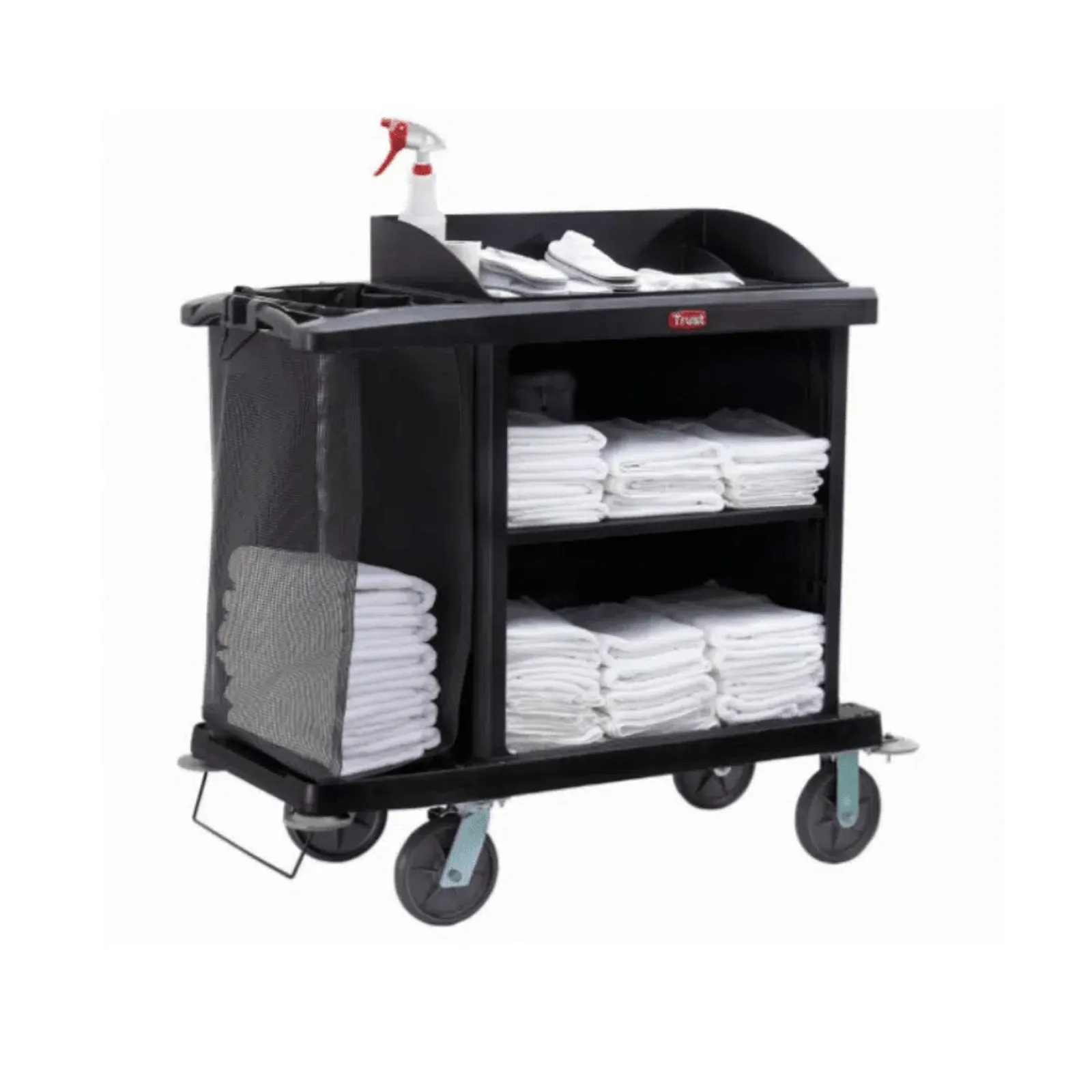 KH TRUST® Commercial 18048 - Grandmaid Fine Housekeeping Cart W/Linen Bag Black (5031)