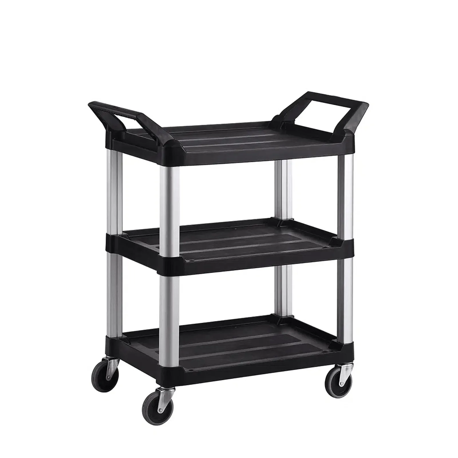 KH TRUST® Commercial 18080 - 3 Tier Black Small Utility Service Cart