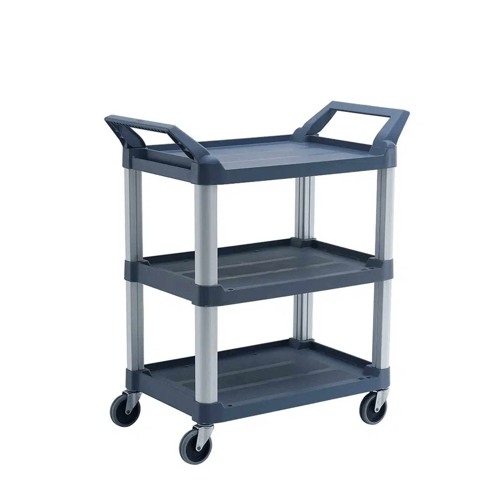 KH TRUST® Commercial 18082 - 3 Tier Grey Small Utility Service Cart