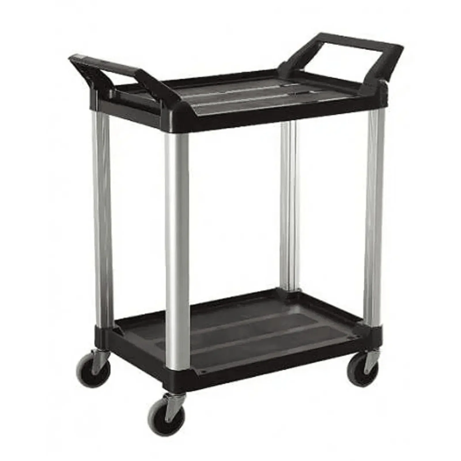 KH TRUST® Commercial 18094 - 2 Tier Large Black Utility Service Cart