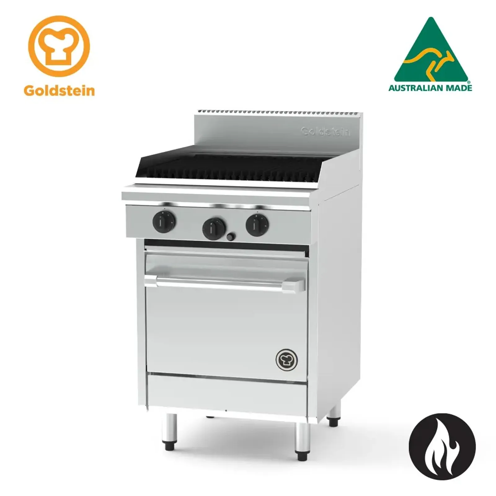 Goldstein PF24Q20E-X - 600mm Chargrill with 500mm Electric Static Oven