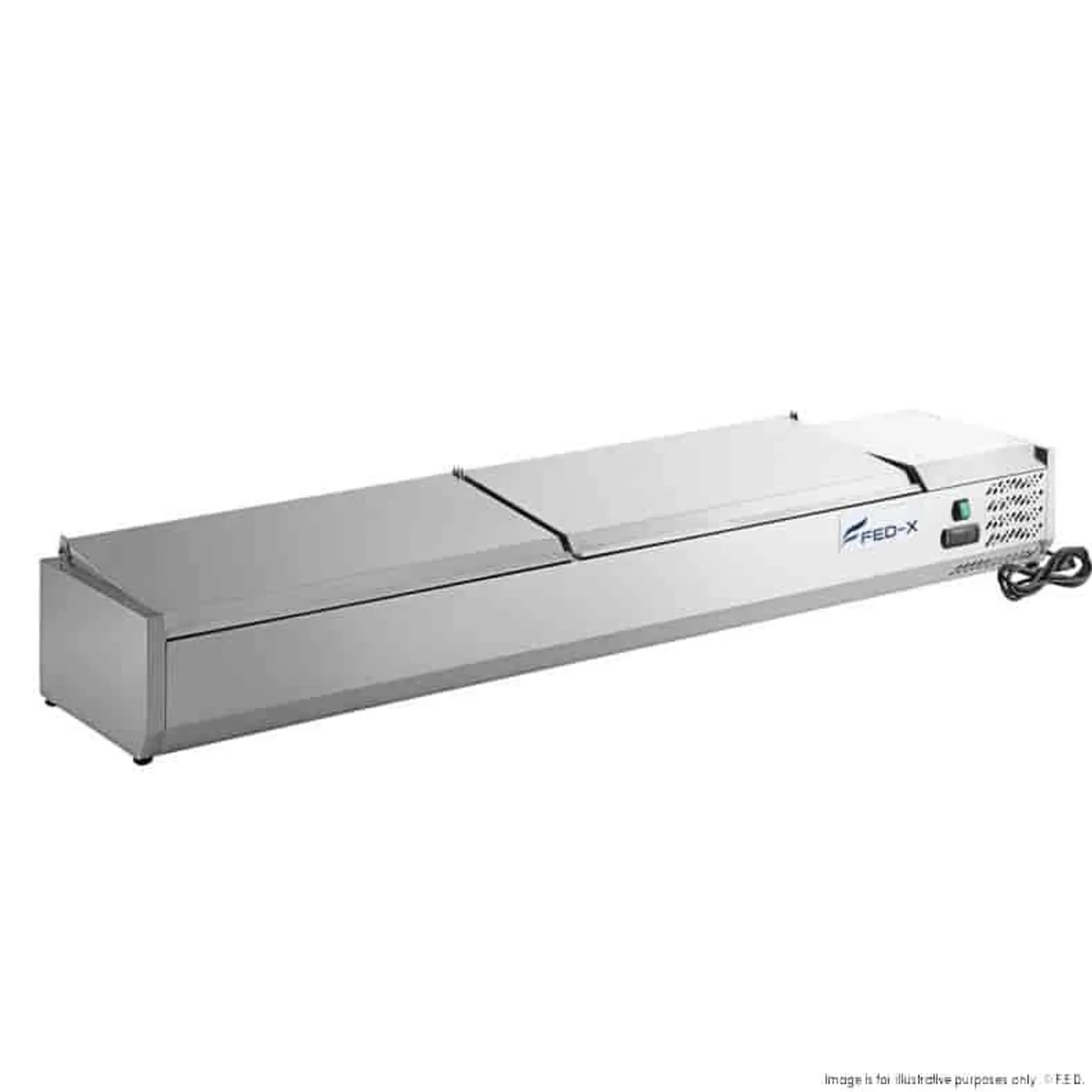 FED-X XVRX2000/380S - Salad Bench with Stainless Steel Lids 9 x 1/3GN