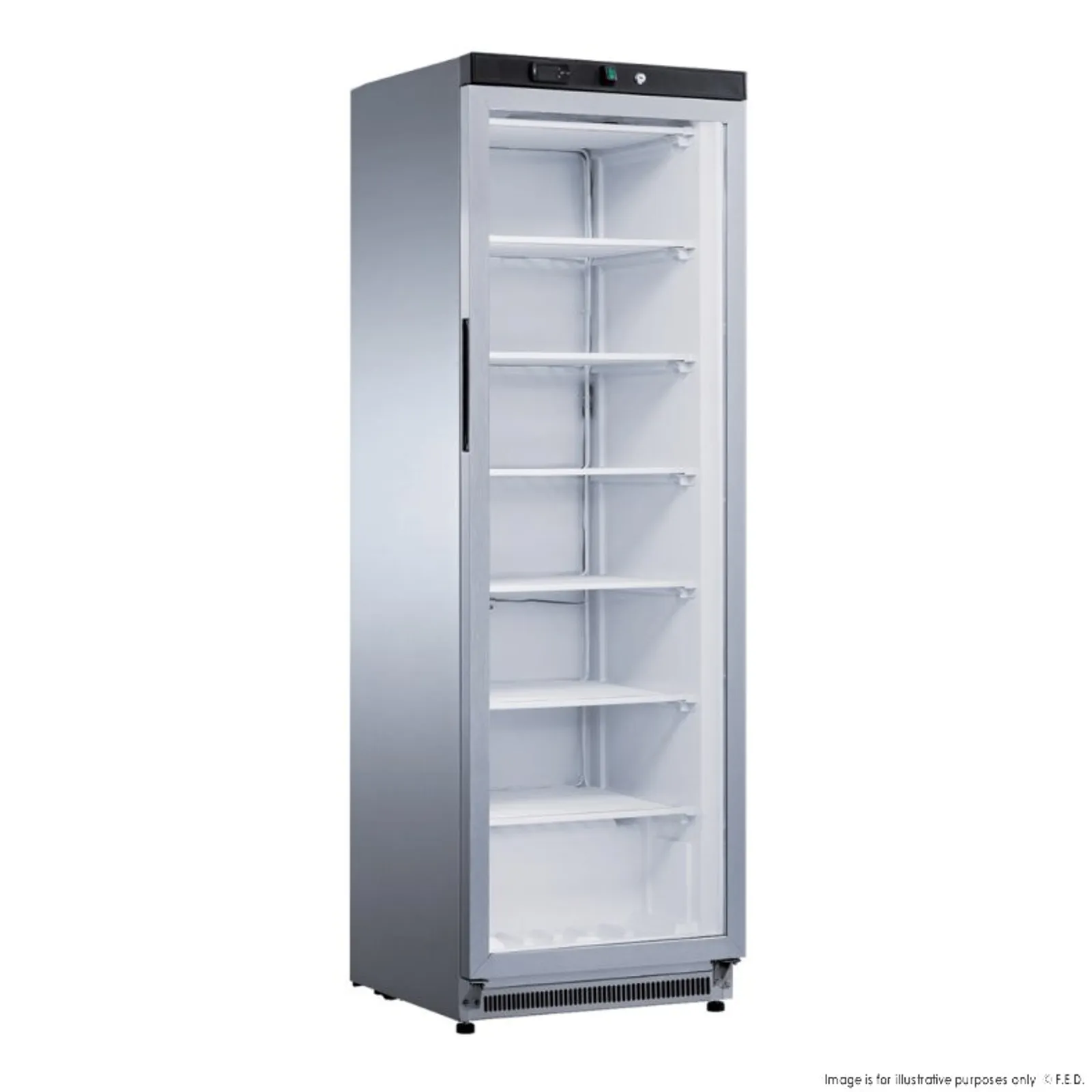 FED-X XF400SG - Stainless Steel Upright Static Display Freezer