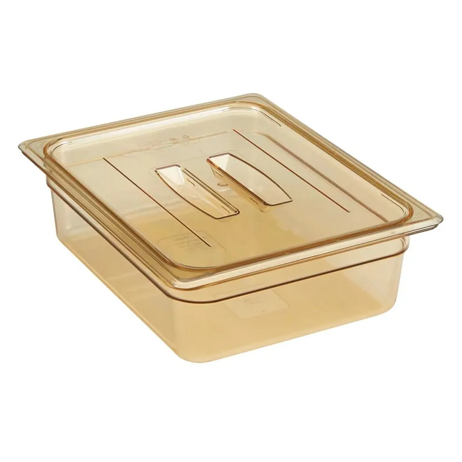 Cambro 20HPCH150 - H-Pan High Heat Cover w/ Handle - GN 1/2 - Amber