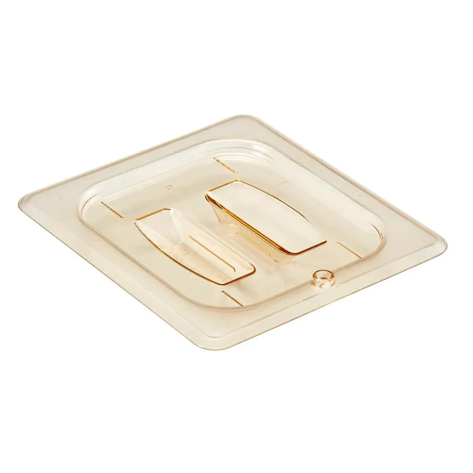 Cambro 60HPCH150 - H-Pan High Heat Cover with Handle - GN 1/6 - Amber