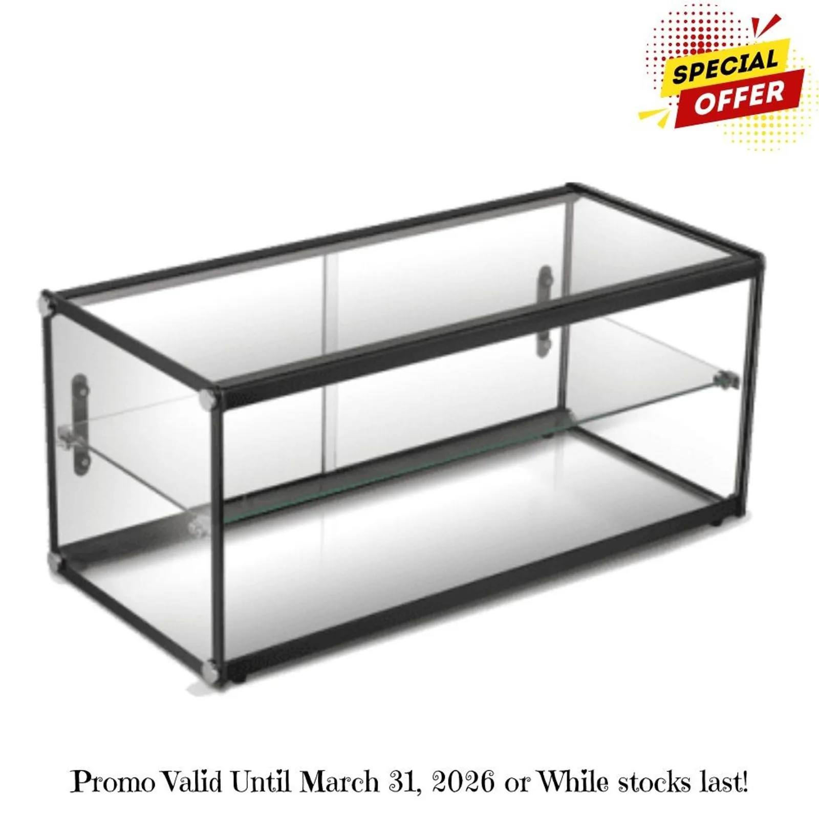 Exquisite CD90 - Two Tiers Flat Glass Ambient Cake Display