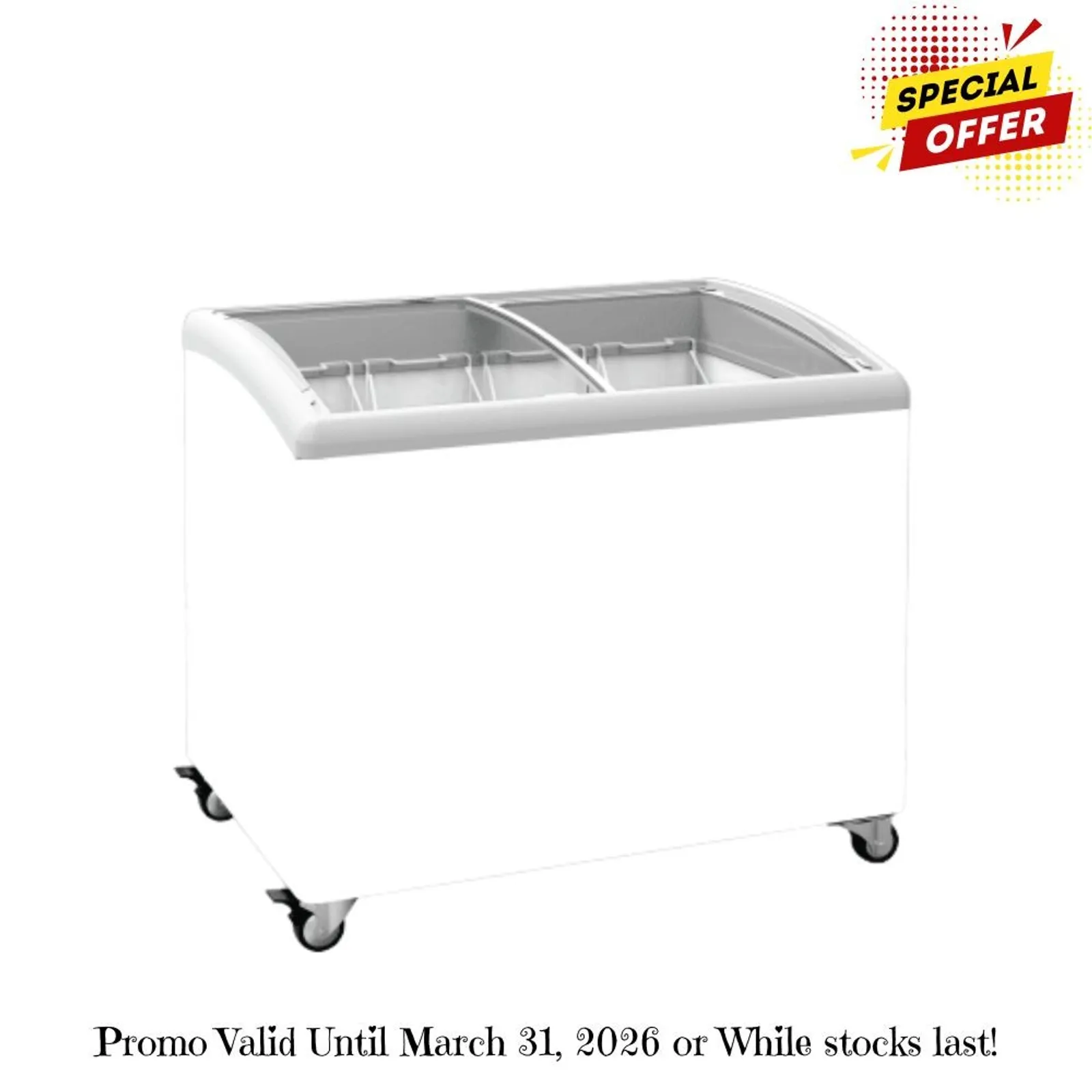 Exquisite SD300 - Curved Glass Display Chest Freezers with LED Light