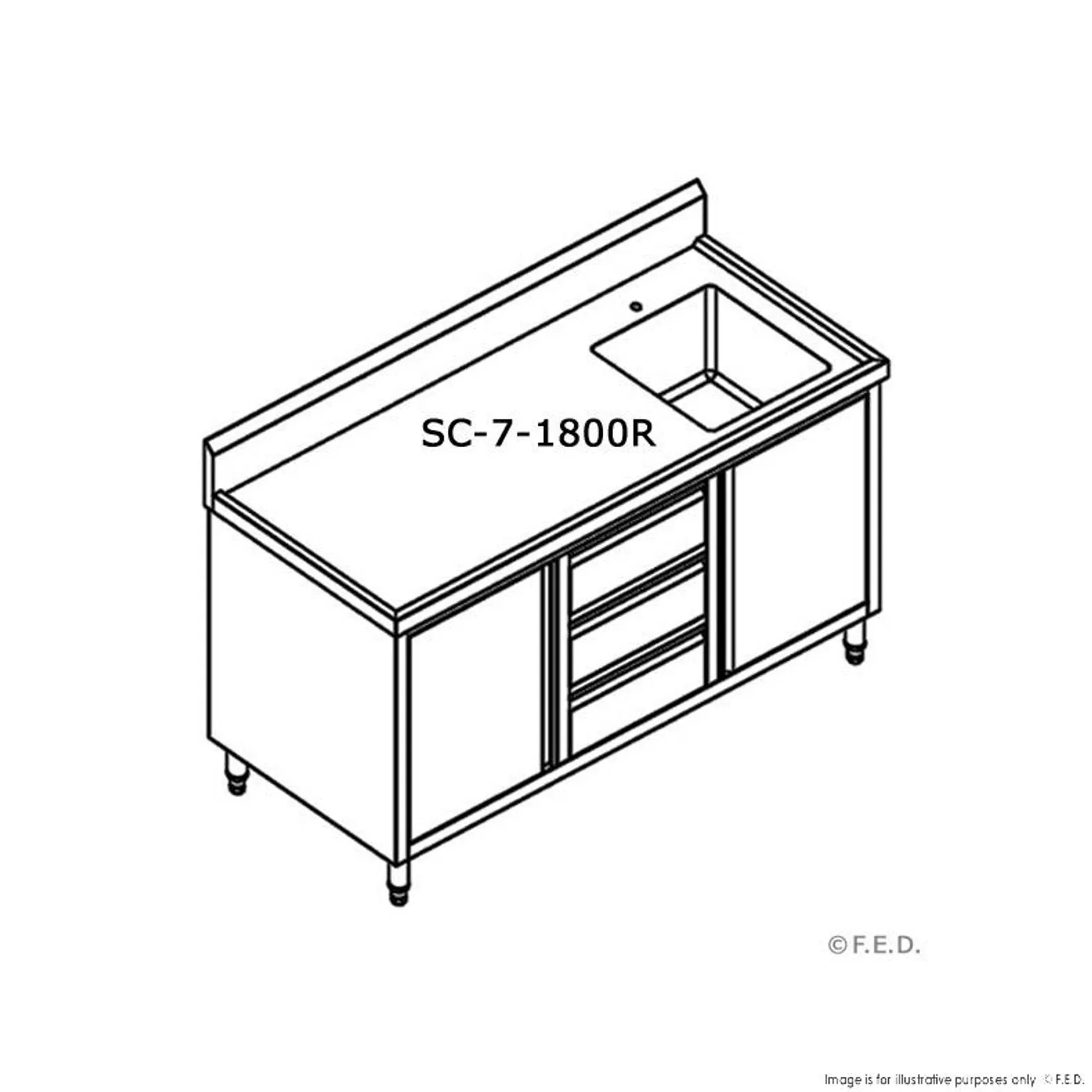 Modular Systems SC-7-1800R-H - CABINET WITH RIGHT SINK