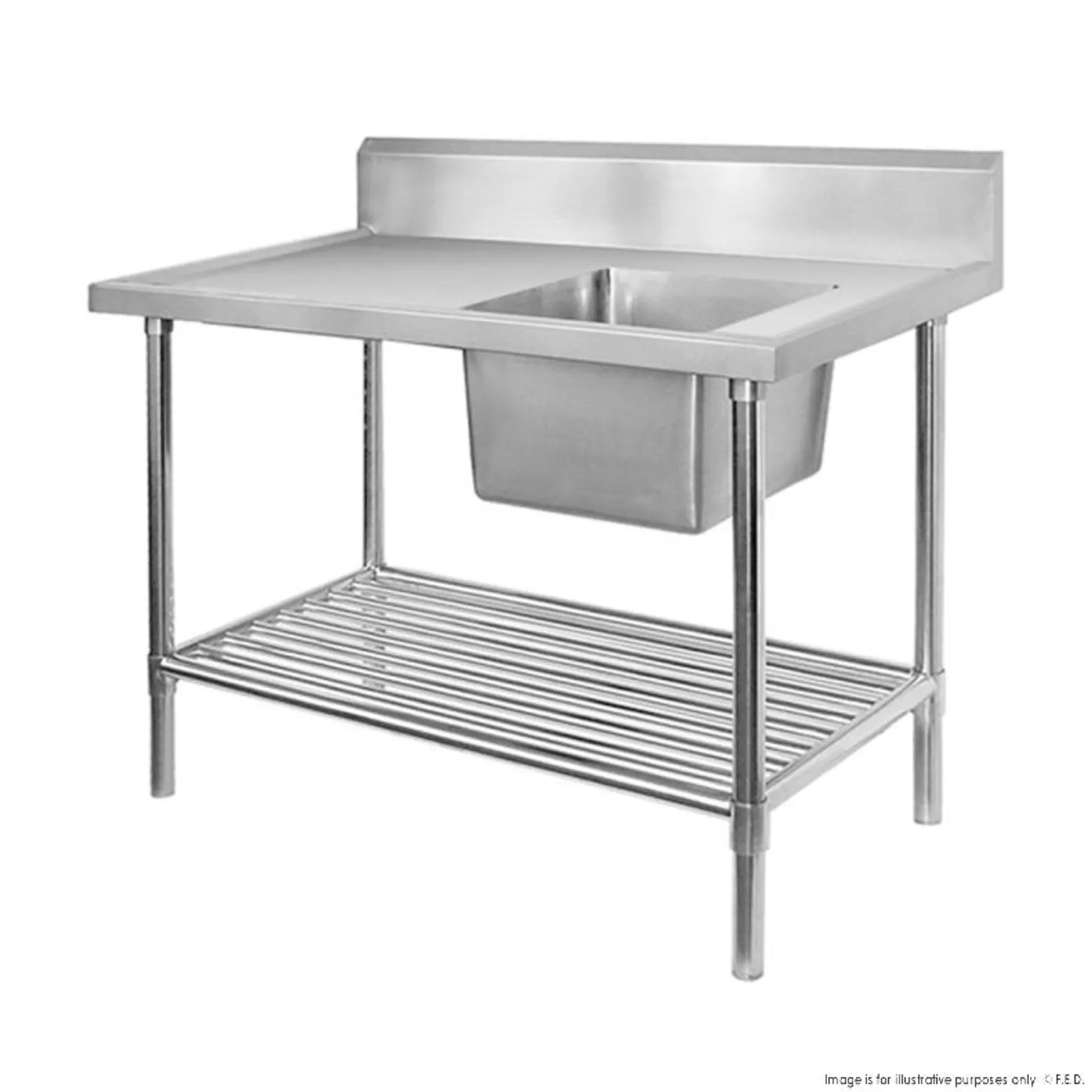 Modular Systems SSB7-1200R/A - Single Right Sink Bench with Pot Undershelf