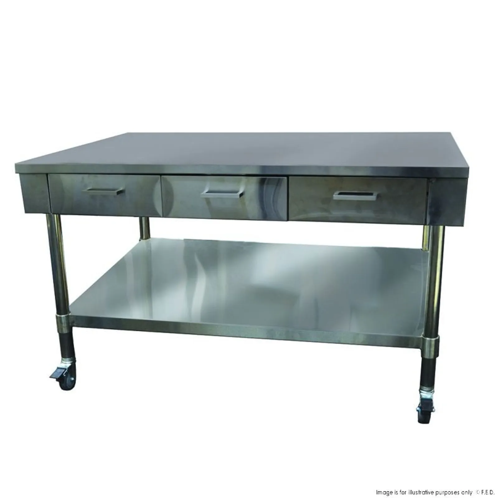 Modular Systems SWBD8-3 - Work Bench with 3 Drawers and Under Shelf