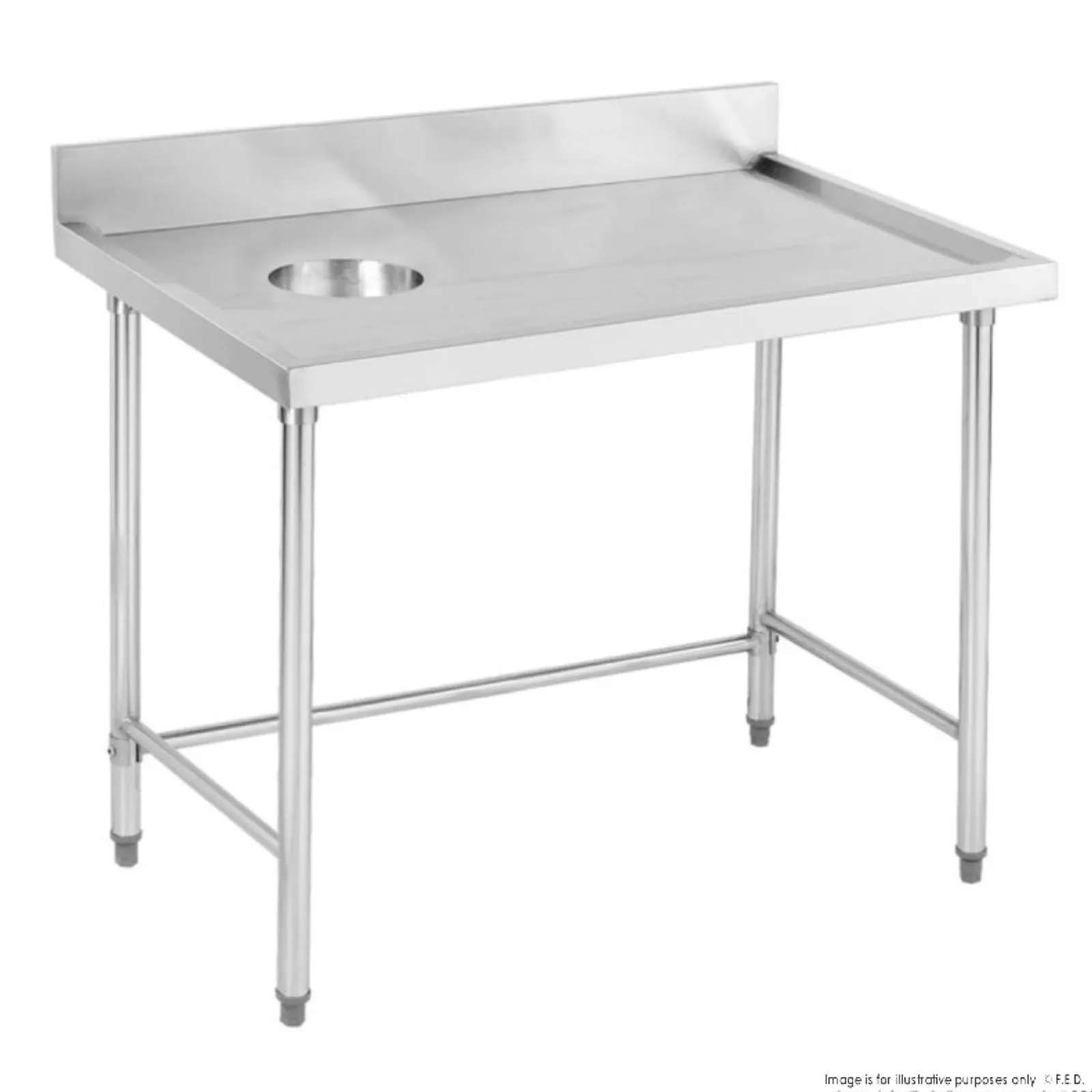 Modular Systems SWCB-7-1200L - Stainless Steel Bench w/ Splashback