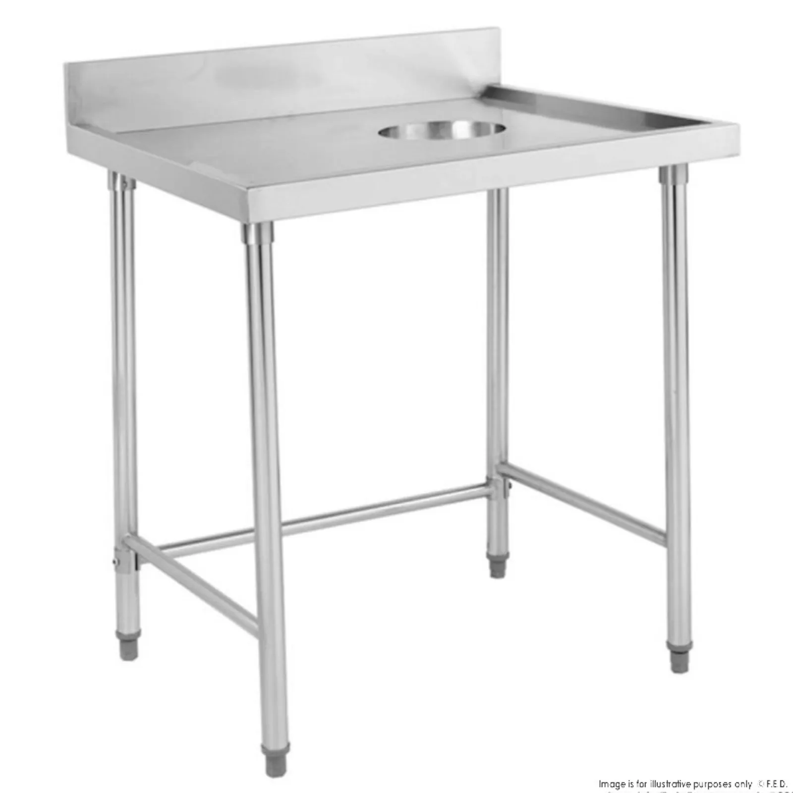 Modular Systems SWCB-7-1200R - Stainless Steel Bench w/ Splashback