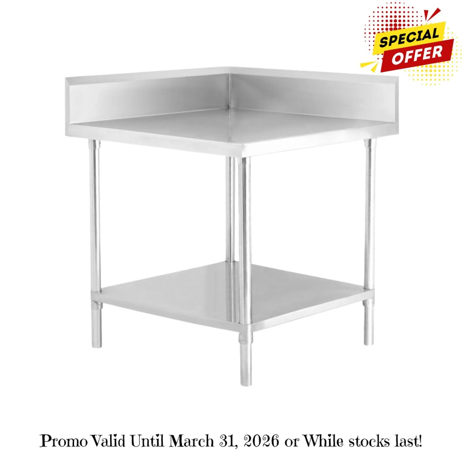 Modular Systems WBCB7-0700/A - Corner Workbench,150mm Splashback & Undershelf