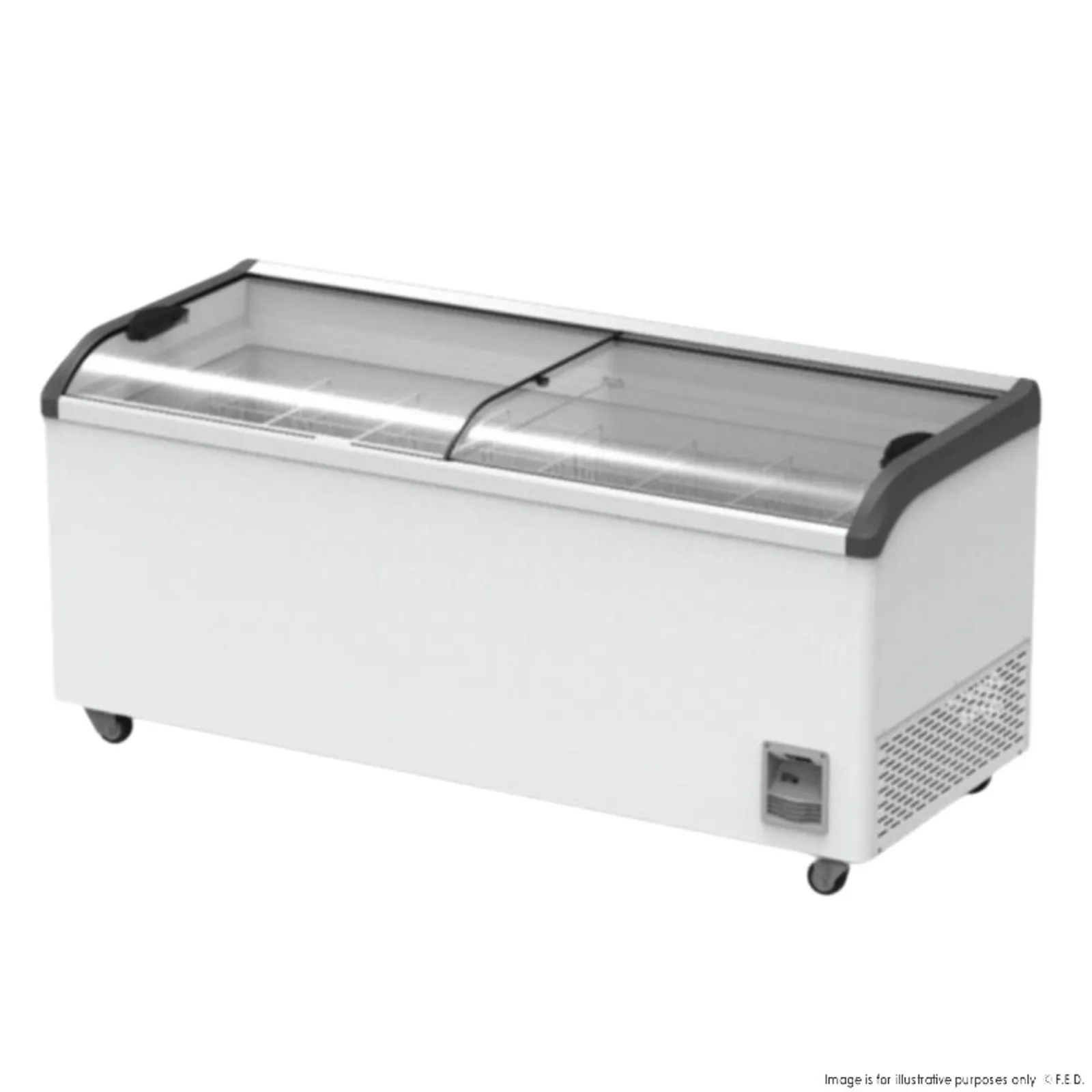 Thermaster SD-666K - Heavy Duty Supermarket Glass Sliding Lid Freezers 636L