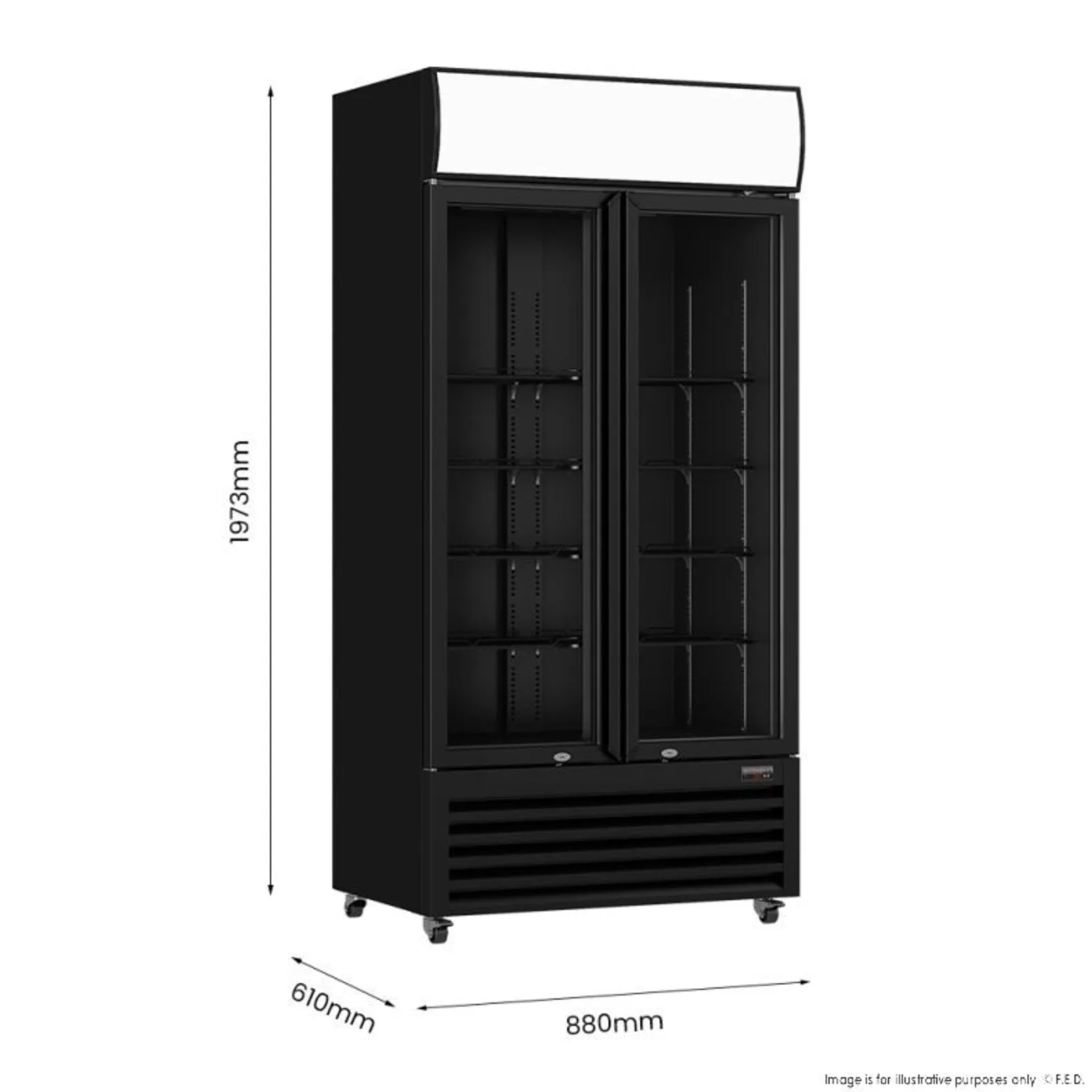 Thermaster LG-580BP - Double Glass Door Colourbond Upright Drink Fridge