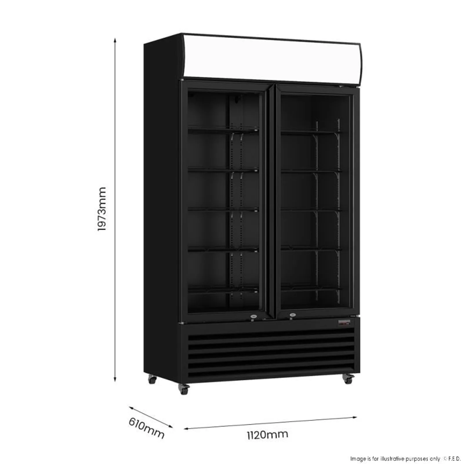 Thermaster LG-730BP - Two Glass Door Colourbond Upright Drink Fridge
