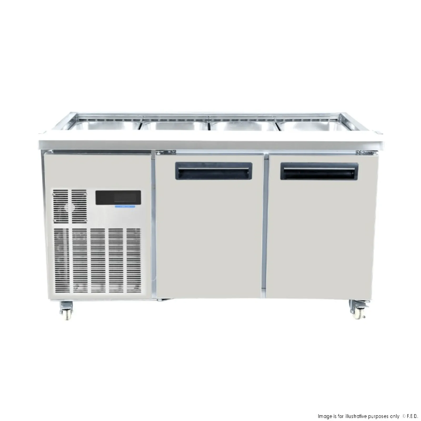 Thermaster PG150FA-XB - Two Door Cold Bench Salad Station 4x1/1 GN Pans