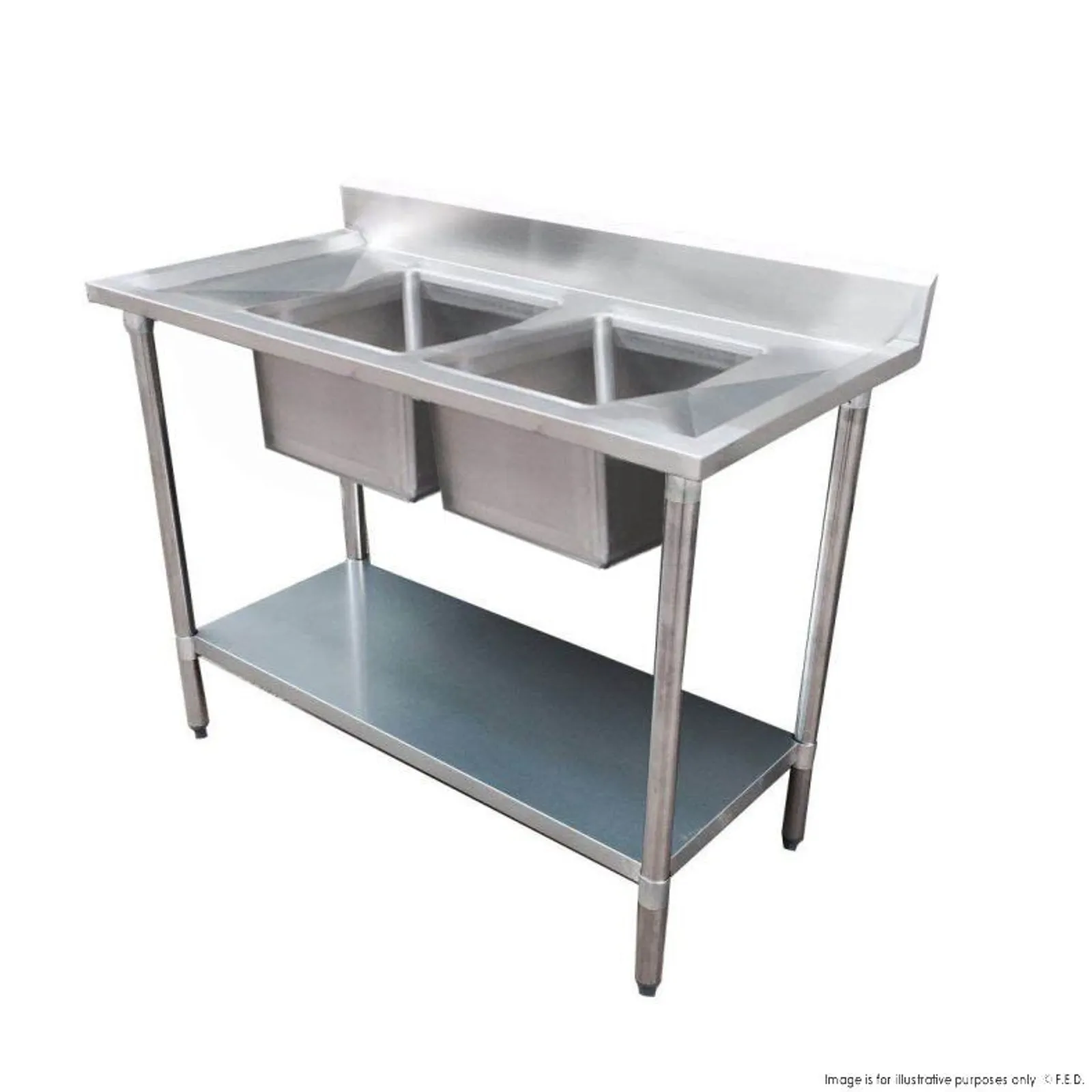 Modular System 1500-7-DSBL - Double Sink Bench Left Handed 1500x700x900mm