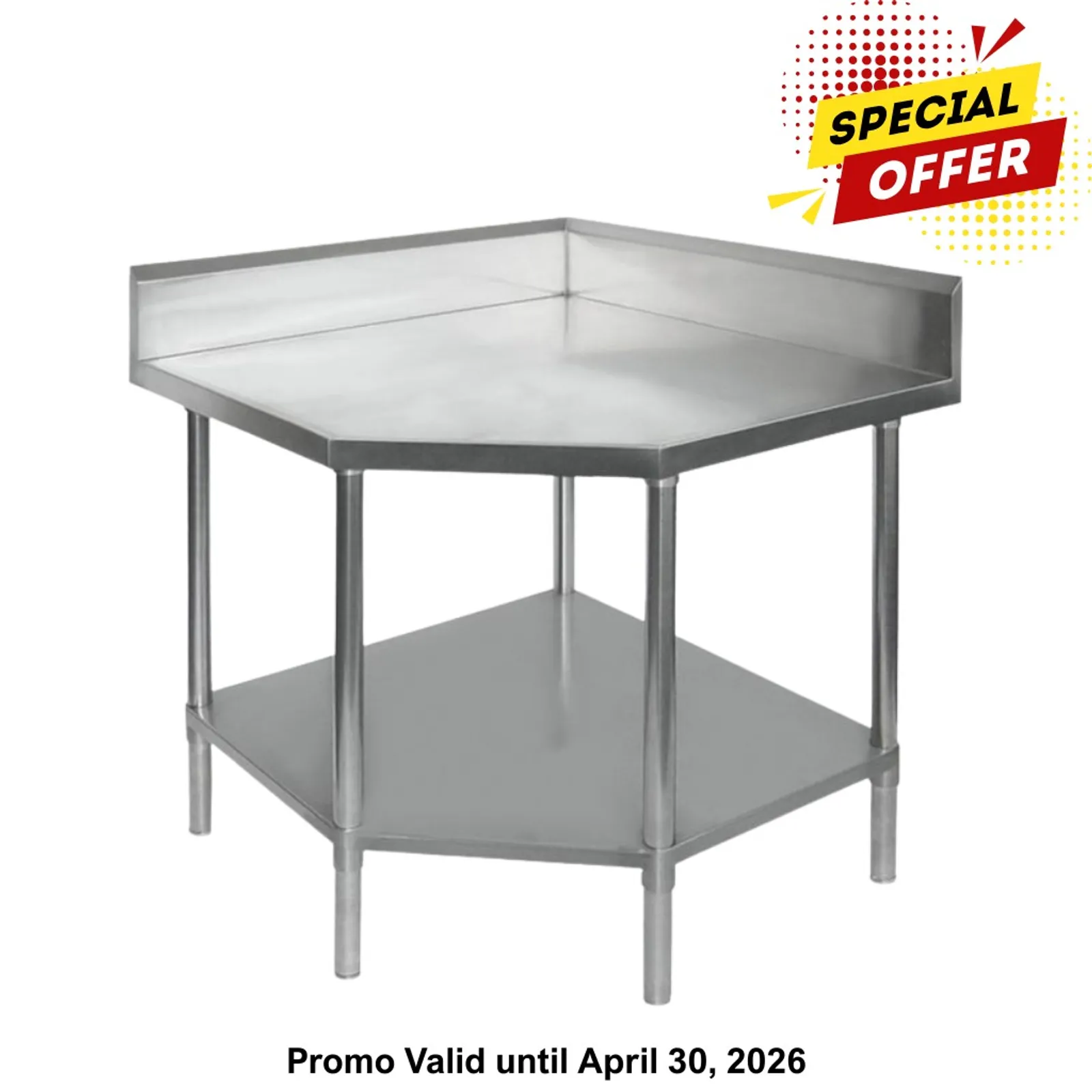 Modular System 0900-6-WBCB/H - Economic Corner Workbench, 100mm Splashback, 900x900x900mm