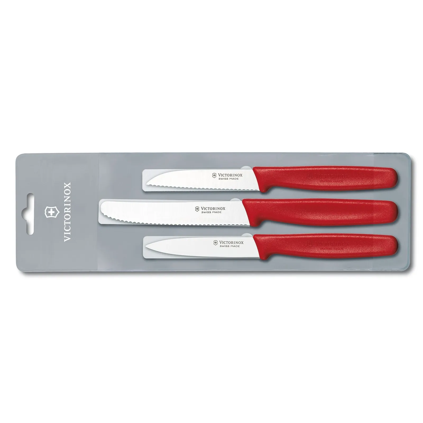 Victorinox 5.1111.3 - Paring Knife Set, 3pc, Nylon - Red