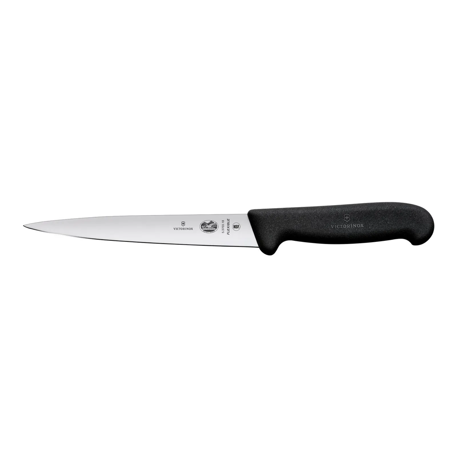 Victorinox 5.3703.16 - Filleting Knife, 16cm Flexible Blade, Fibrox - Black