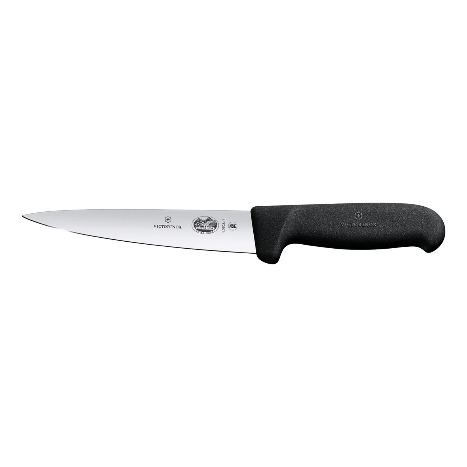 Victorinox 5.5603.16 - Sticking Knife, 16cm, Pointed Blade, Fibrox - Black