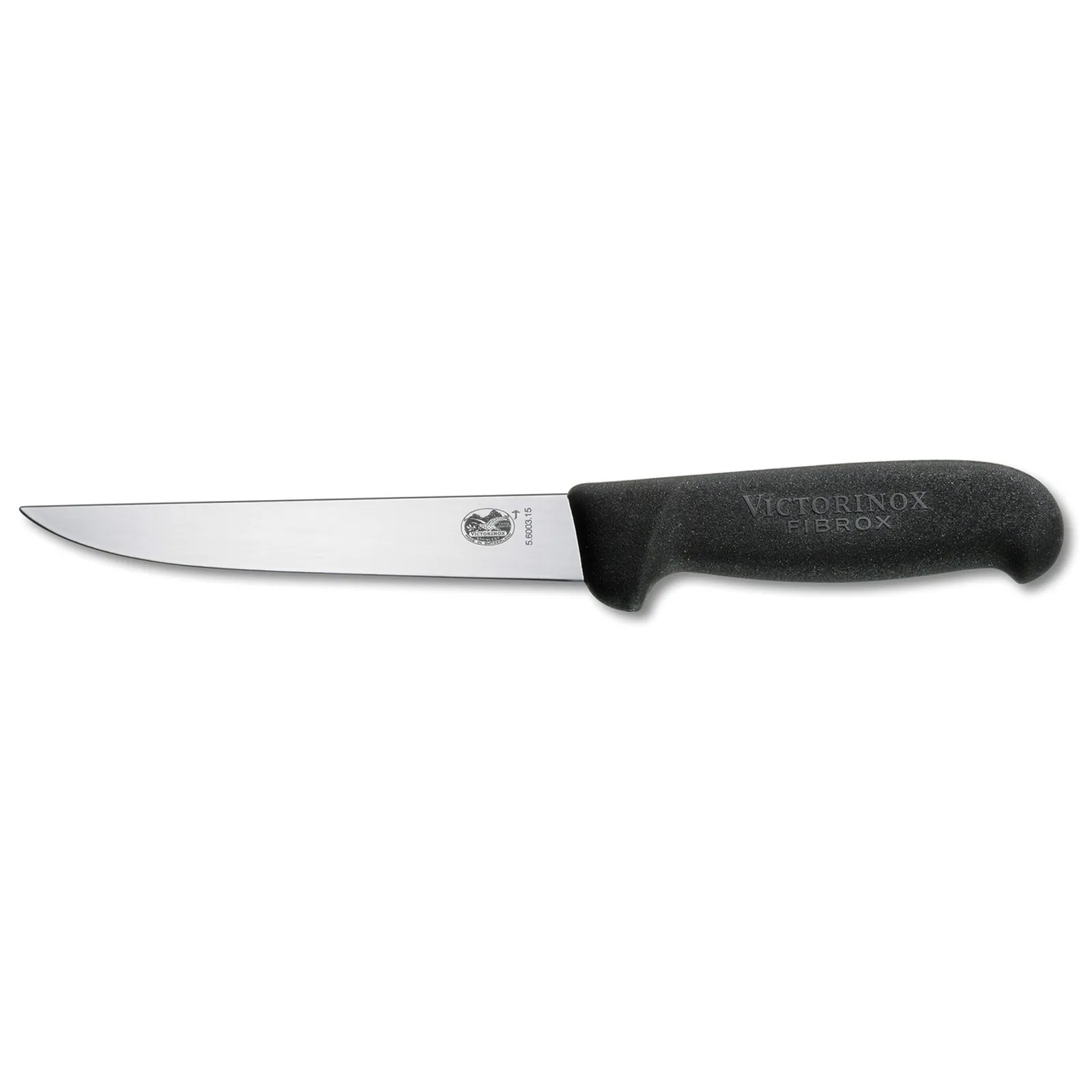 Victorinox 5.6003.12 - Boning Knife, 12cm, Straight, Wide Blade, Fibrox - Black