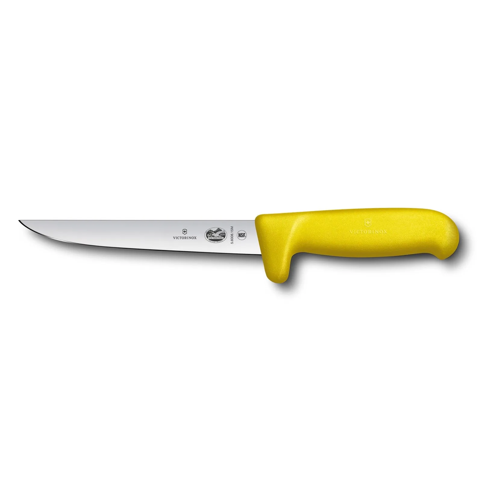Victorinox 5.6006.15M - Boning Knife, 15cm, Safety Grip, Wide Blade, Fibrox - Yellow