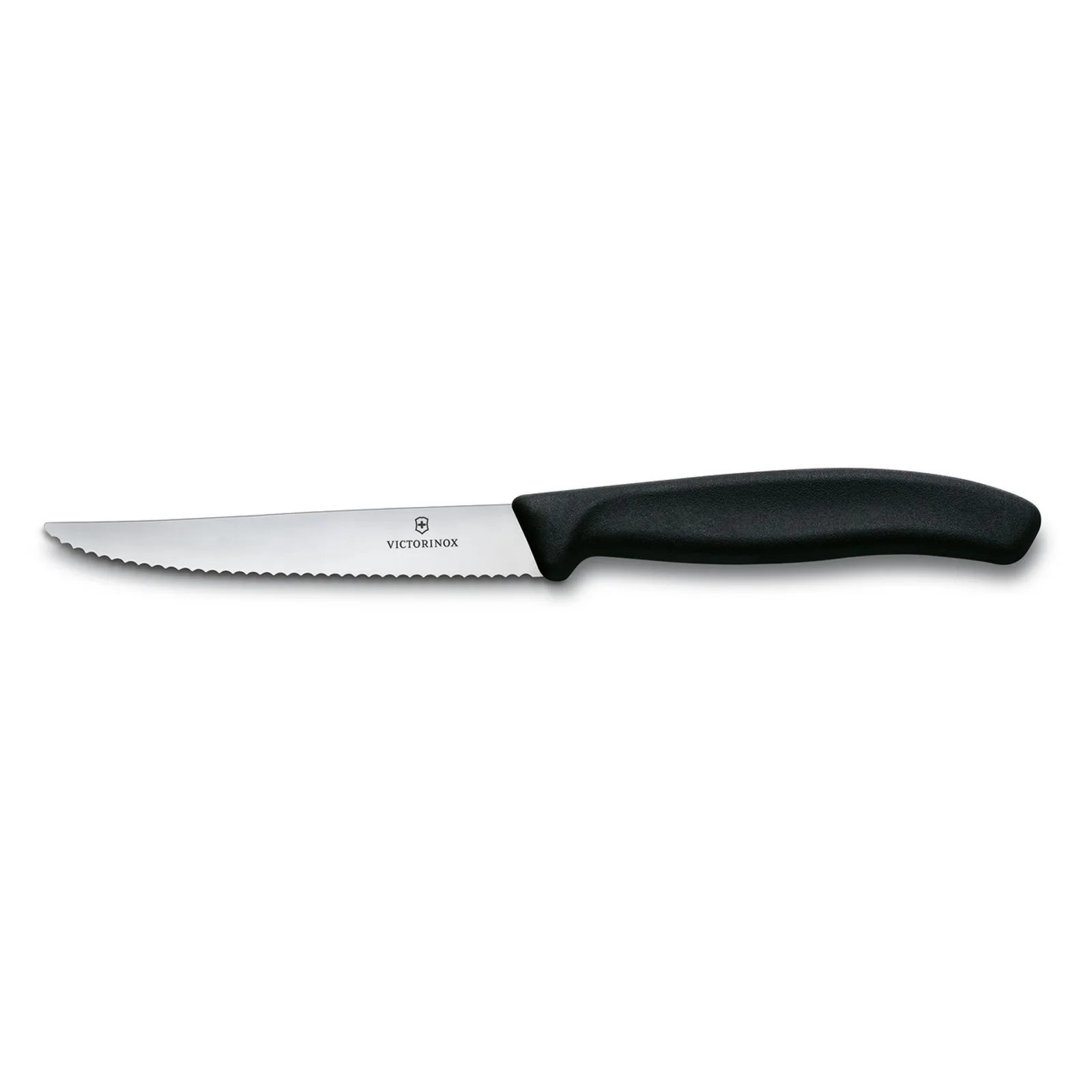 Victorinox 6.7233.20 - Steak Knife Wavy Edge Pointed Black Handle