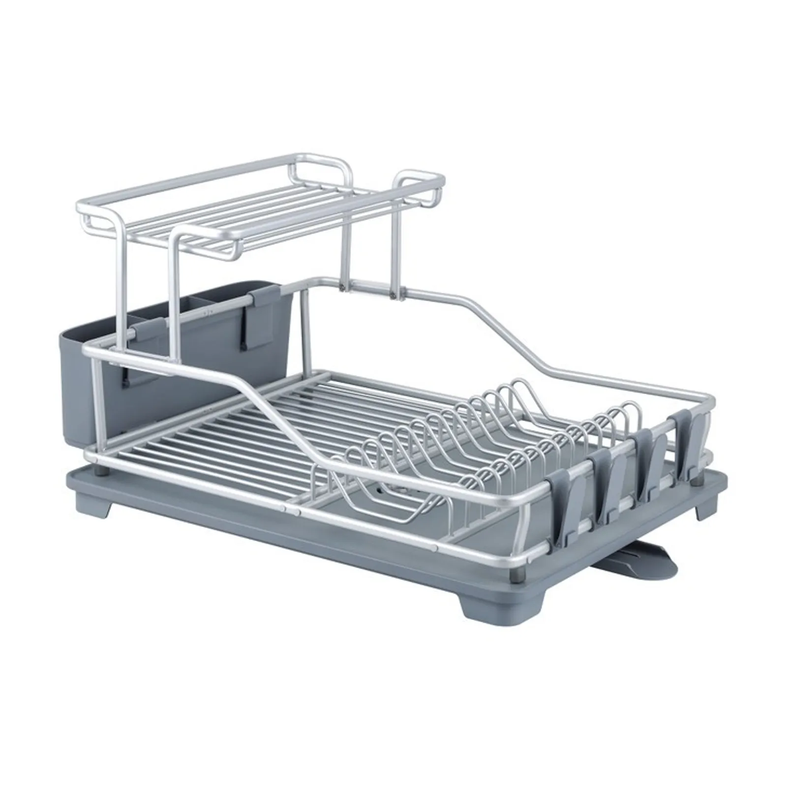 Avanti 13319 - Bravo Aluminium Double Decker Dish Rack with Draining Tray